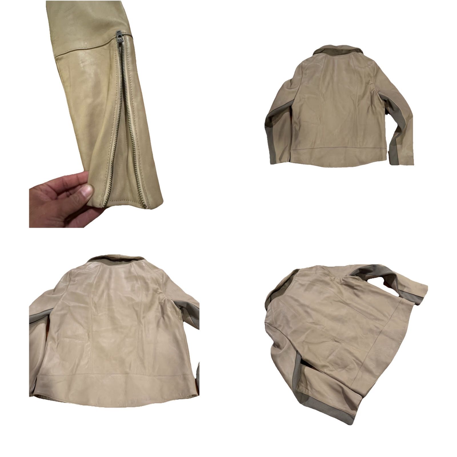 Helmut Lang VINTAGE HELMUT LANG Lamb Leather Biker Jacket Size LARGE Tan Size L / US 10 / IT 46 - 9 Thumbnail