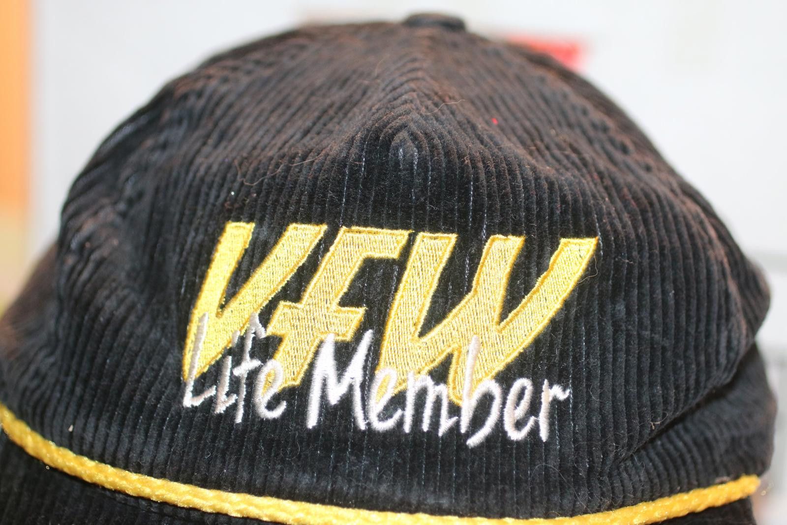 Other Vintage KFW Life Member Corduroy Hat Black Gold Rope Cap USA Size ONE SIZE - 2 Thumbnail