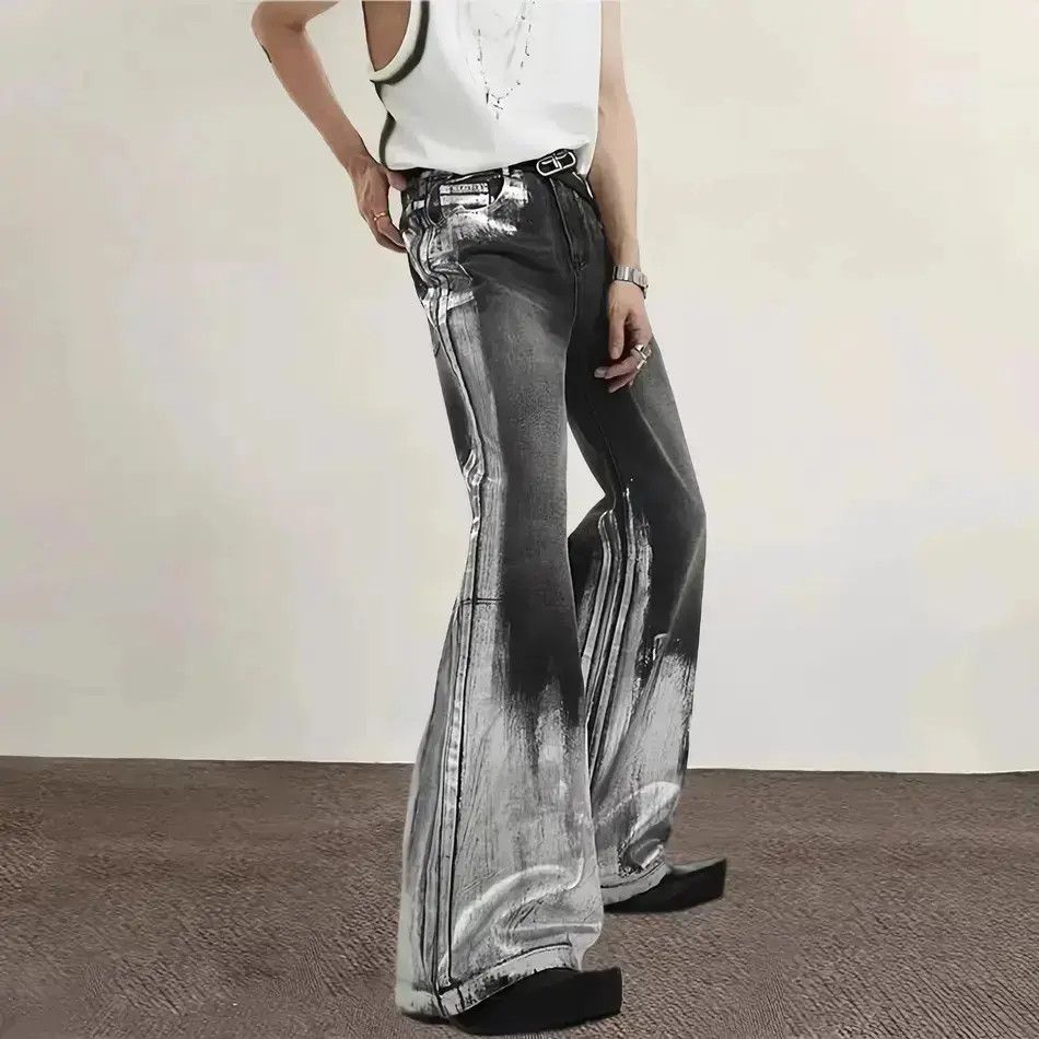 Japanese Brand Hip hop coated micro flared jeans Size US 30 / EU 46 - 2 Thumbnail