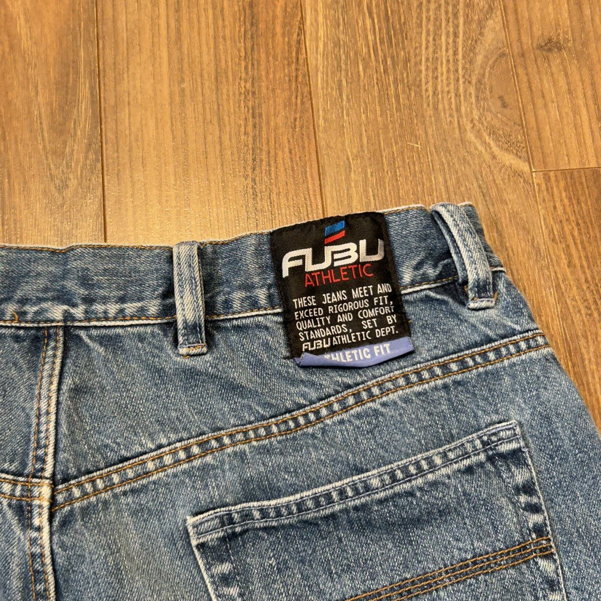 Fubu × Vintage Y2K FUBU Denim shorts 35 Size US 33 - 5 Thumbnail