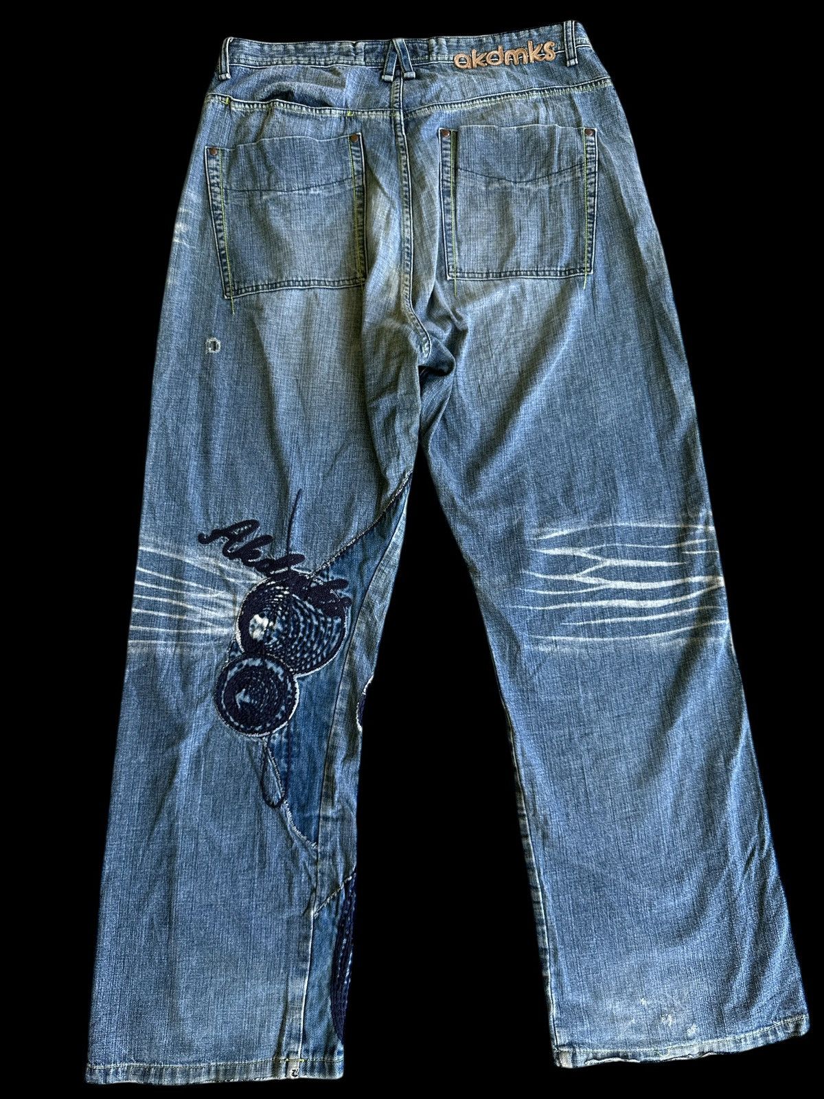 Kapital Twist Legs 💥 Akademiks Baggy Embroid Crazy Fashion 💥 Size US 38 / EU 54 - 2 Thumbnail