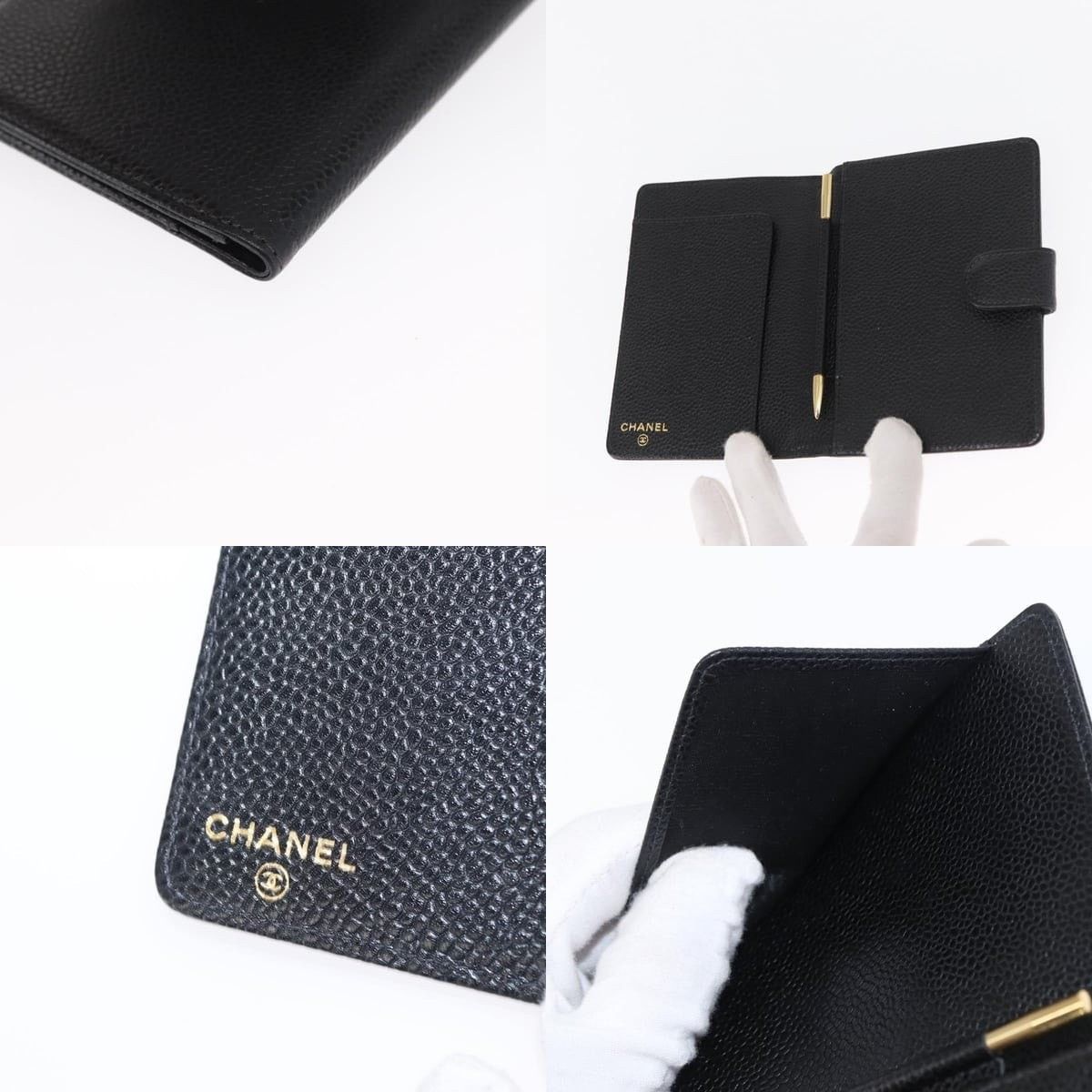 Chanel Chanel Day Planner Cover Caviar Skin Black Gold CC Size ONE SIZE - 5 Thumbnail