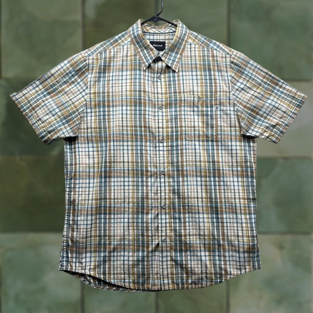 Marmot Marmot Shirt Mens Large Multicolor Plaid Short Sleeve Button-Up UV Quick Dry Outdoor Camp Size US L / EU 52-54 / 3 - 1 Thumbnail