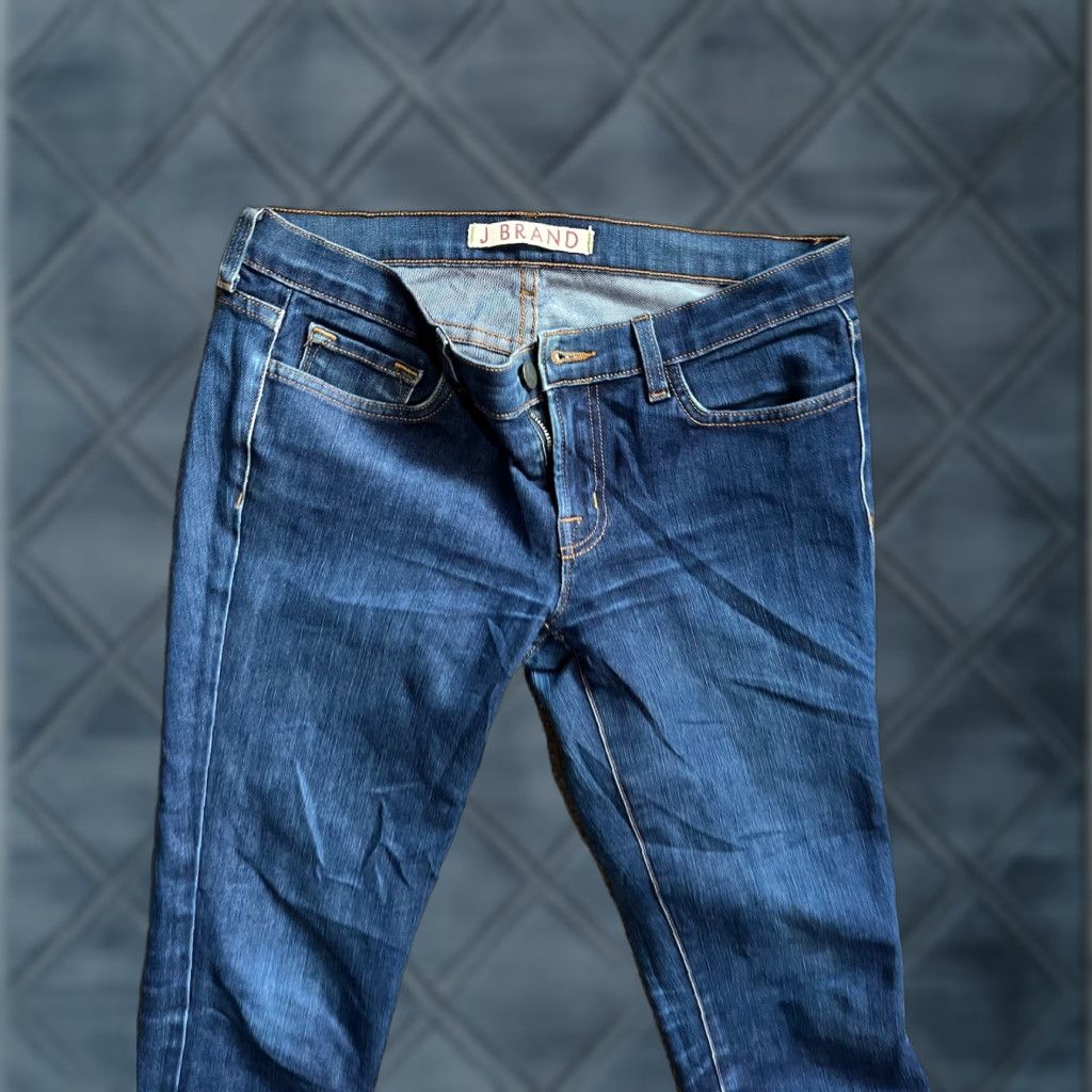 J Brand J Brand Womens Ankle Skinny Jeans Dark Blue Low Rise Button Size 27 Size 27" / US 4 / IT 40 - 1 Thumbnail