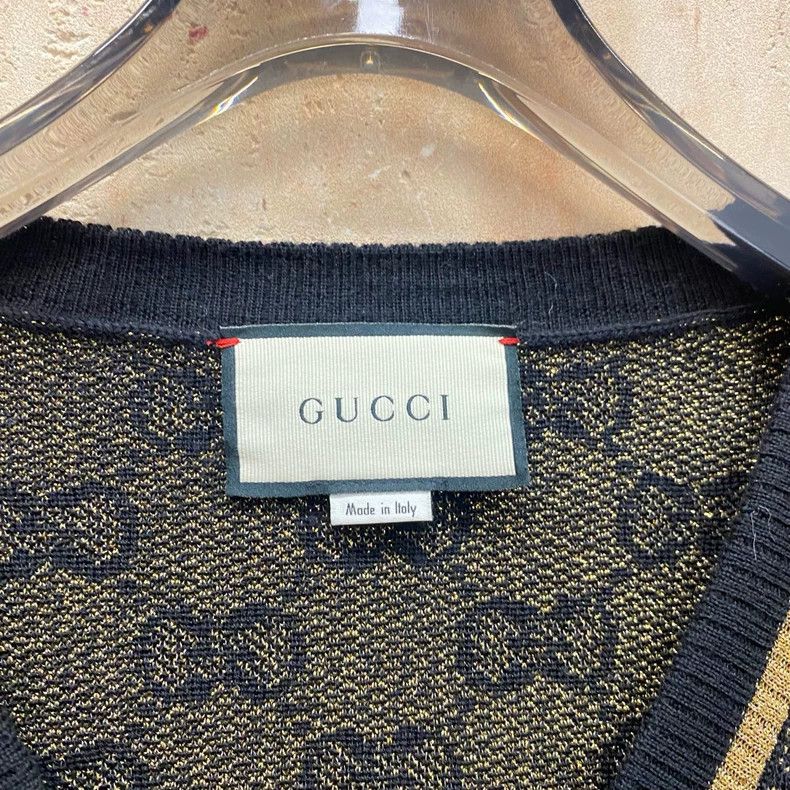 Gucci Gucci Black and gold double G full-print wool knitted sweat Size US S / EU 44-46 / 1 - 3 Thumbnail