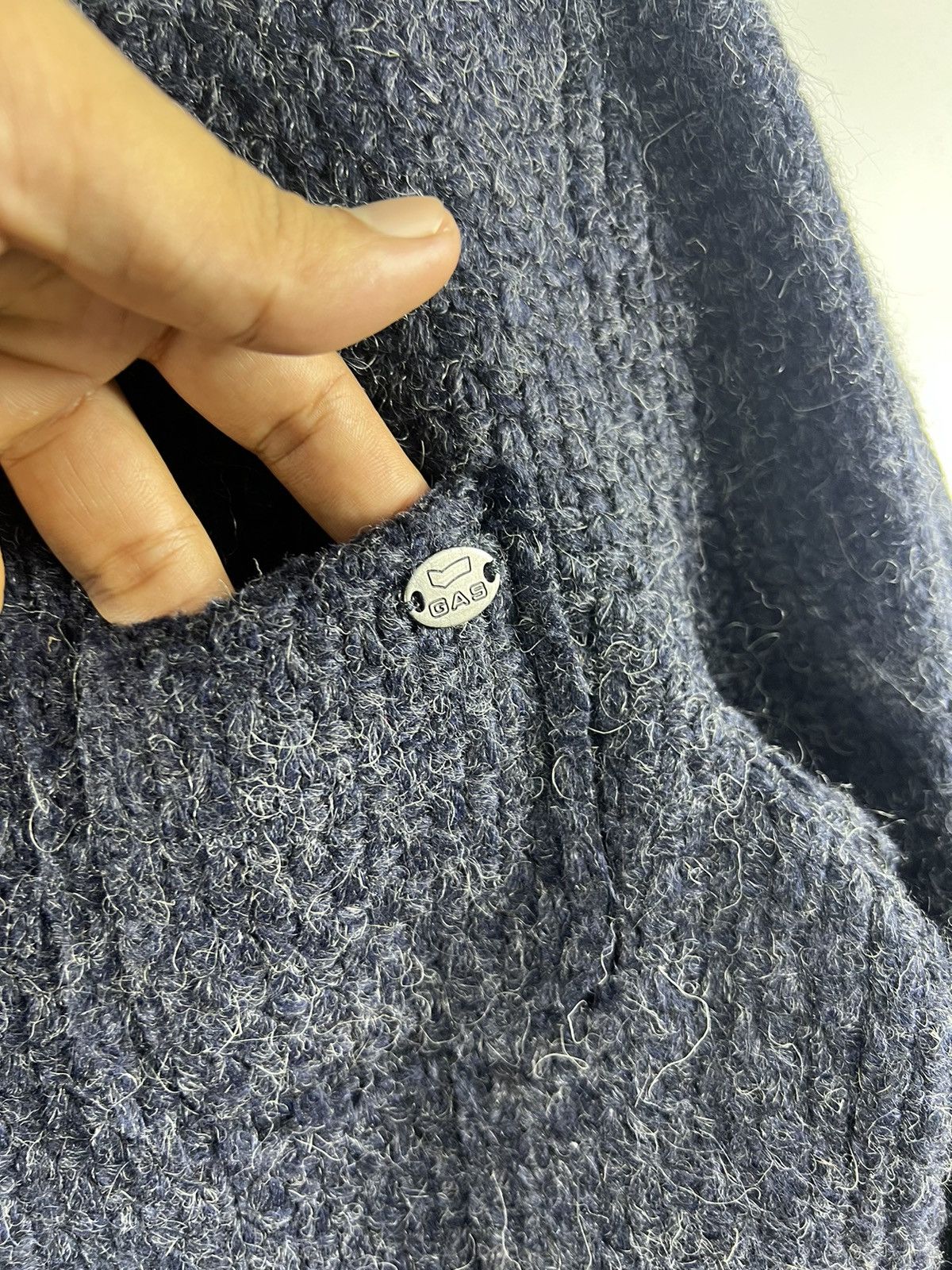 45rpm 🔥 indigo GAS Japan Grotto S.p.a Heavy Knit jacket Size US XS / EU 42 / 0 - 6 Thumbnail