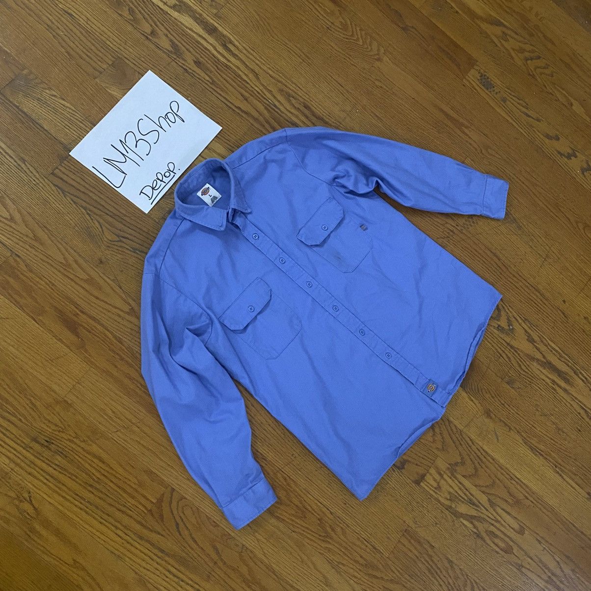 Dickies Vintage Blue Botton down Dickies Work Shirt Size US L / EU 52-54 / 3 - 2 Thumbnail