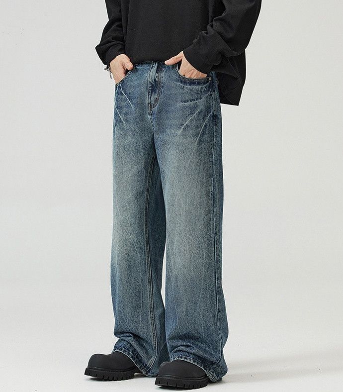 Japanese Brand × Jean Lightning Pattern Vintage Wash Straight Bootcut Jeans Size US 32 / EU 48 - 1 Thumbnail