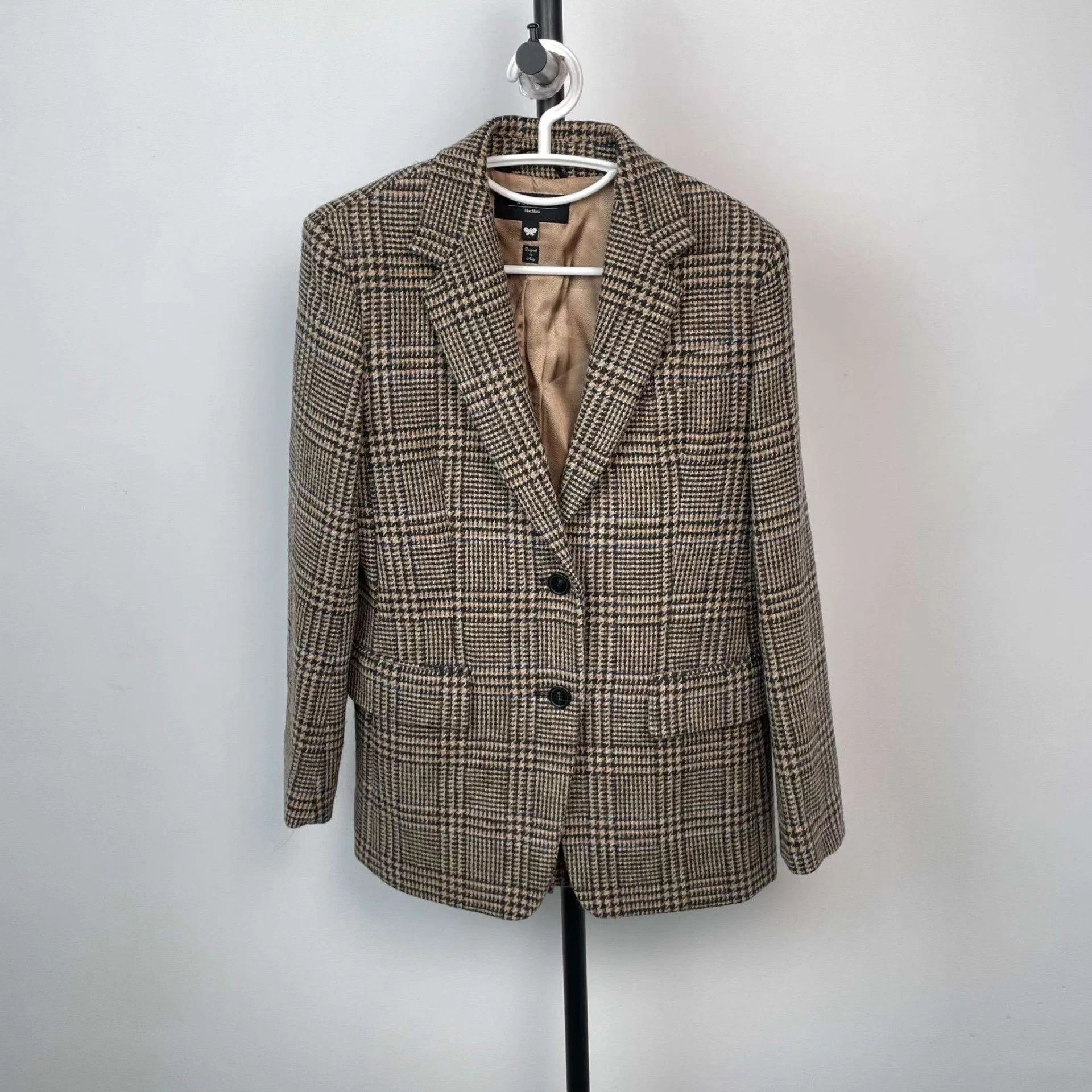 Max Mara MAXMara Check Beige Blazer IT 38 Size XS / US 0-2 / IT 36-38 - 1 Thumbnail