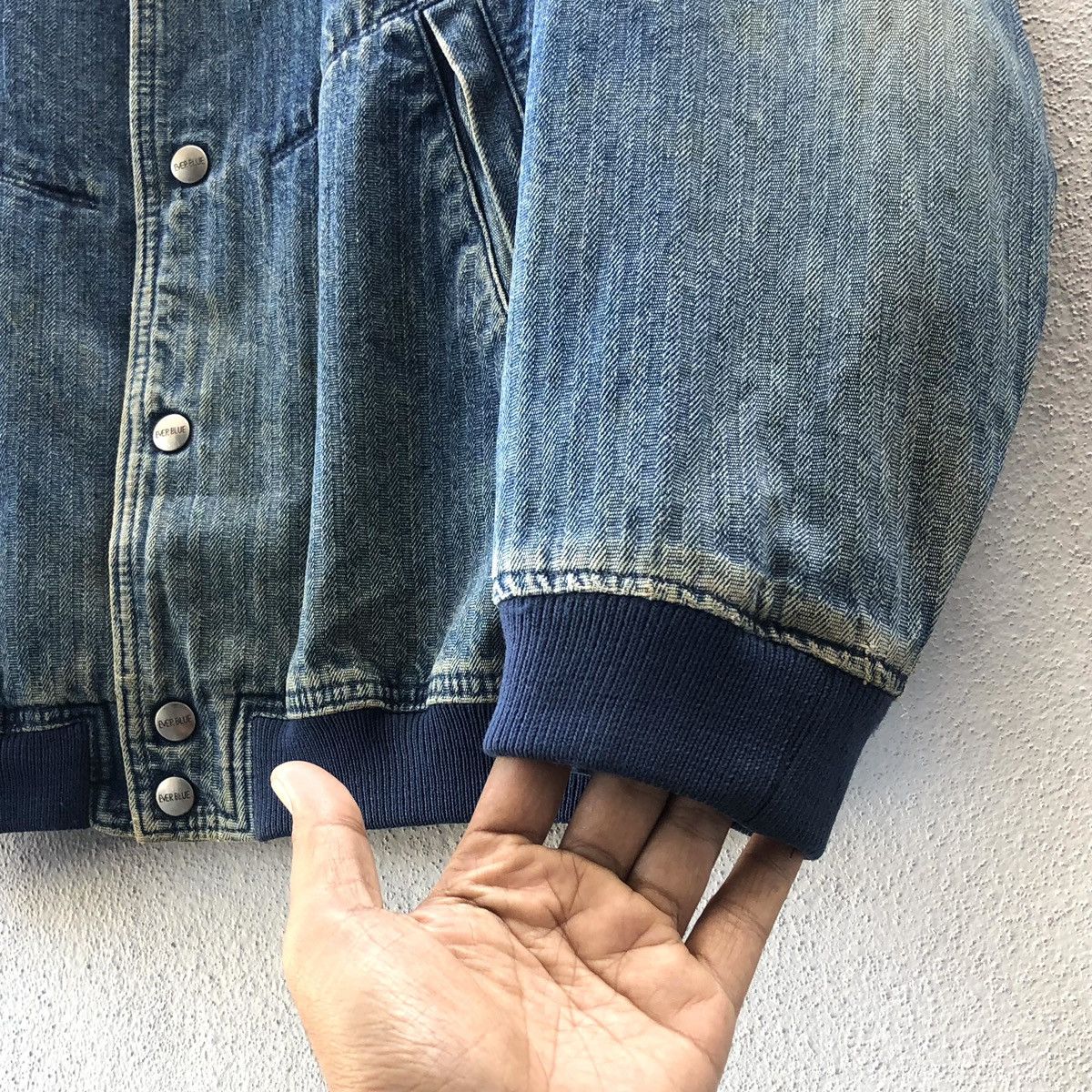 Vintage Vintage Ever Blue 1952 Striped Denim Bomber Jacket Size US M / EU 48-50 / 2 - 15 Thumbnail