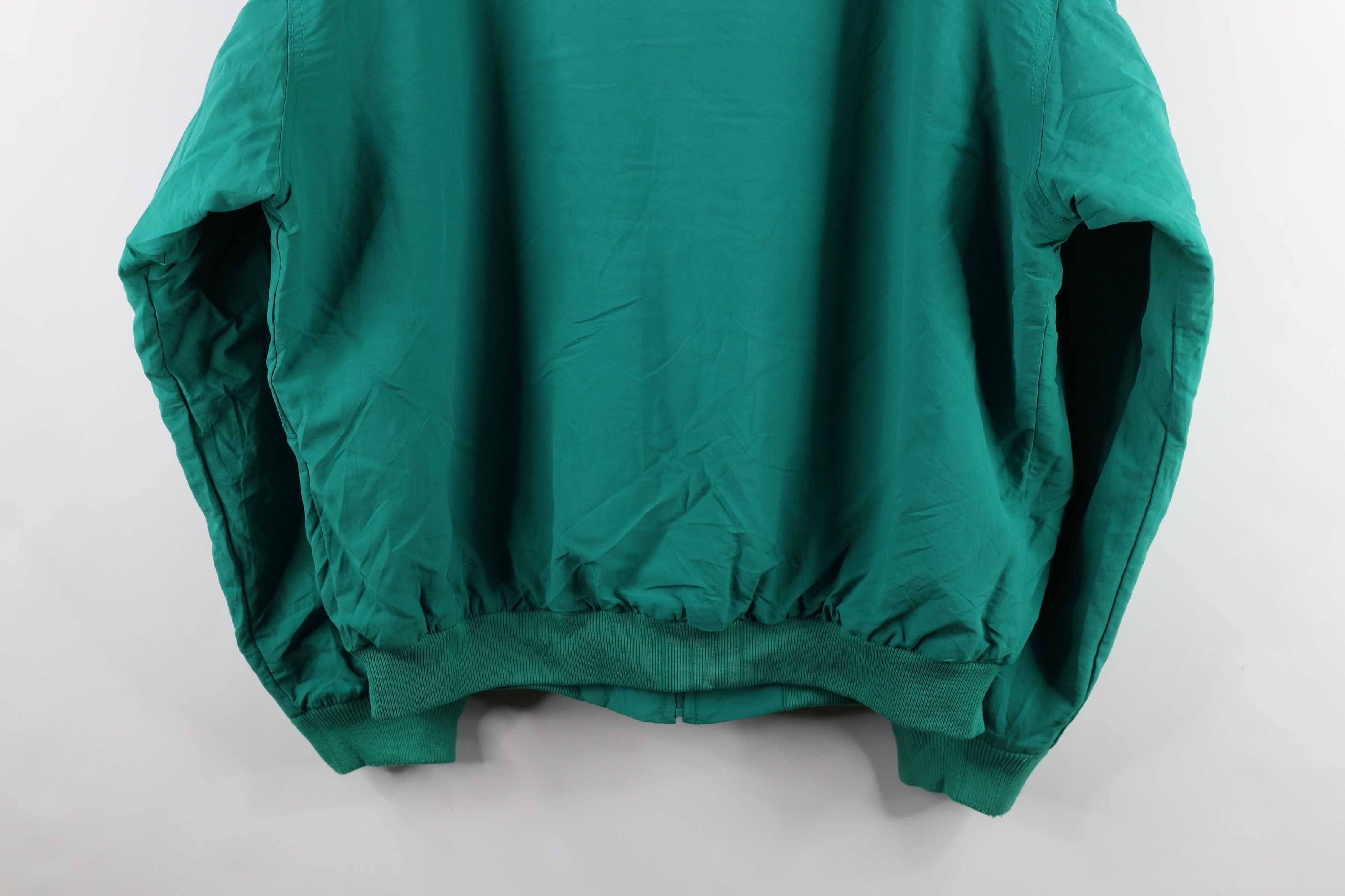 J.Crew × Vintage Vintage 90s J Crew Fleece Lined Bomber Jacket Teal Green Size ONE SIZE - 11 Thumbnail