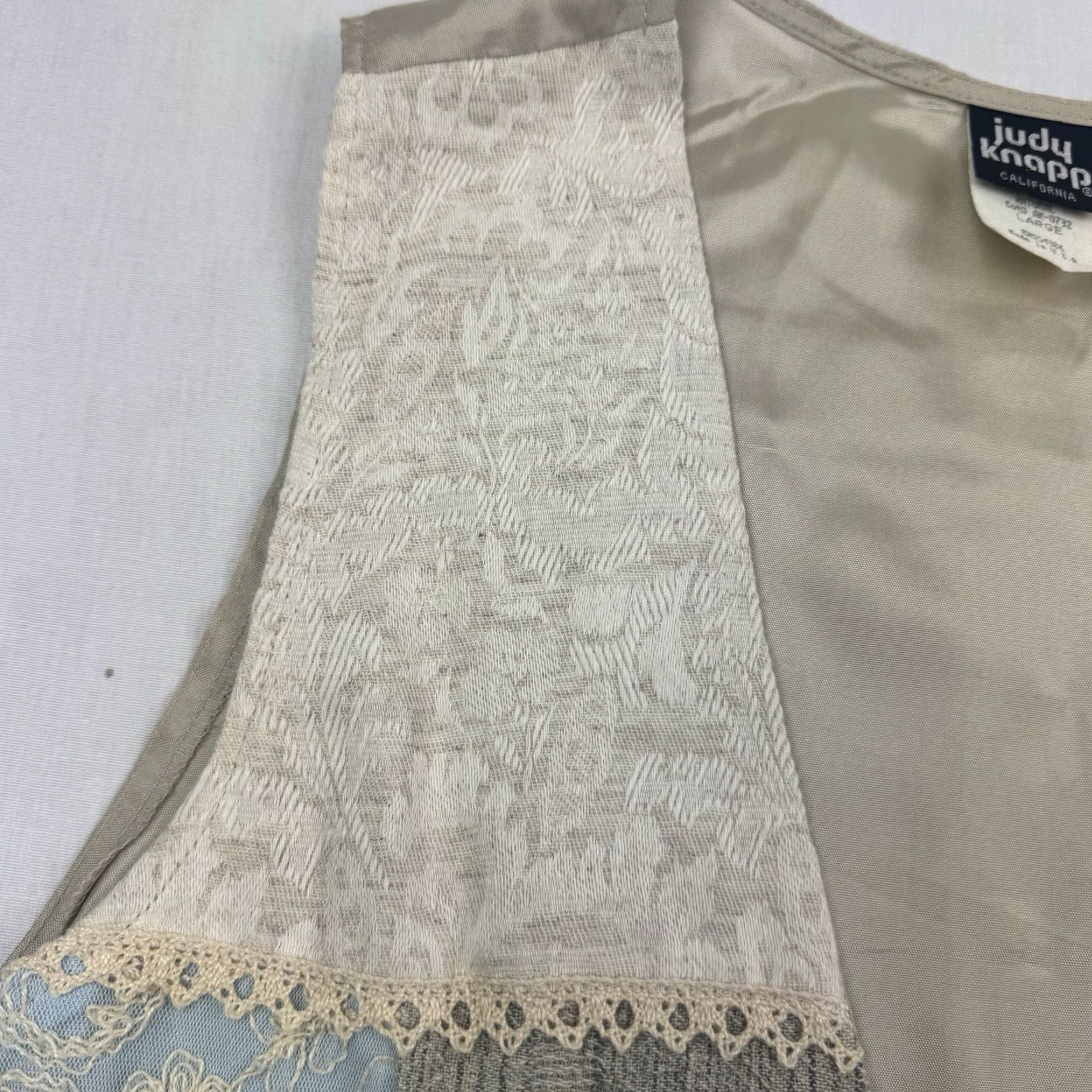 Vintage VINTAGE Judy Knapp Linen Blend Floral Vest Women Large Casual 1980s USA Size L / US 10 / IT 46 - 4 Thumbnail