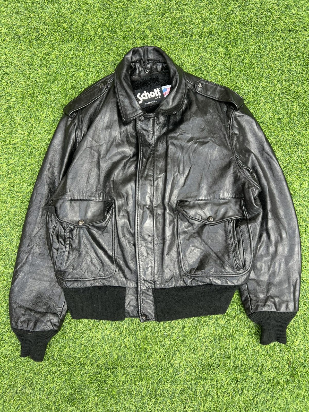Schott VINTAGE SCHOTT NYC 184SM NAKED COWHIDE A-2 FLIGHT JACKET- M Size US M / EU 48-50 / 2 - 1 Thumbnail
