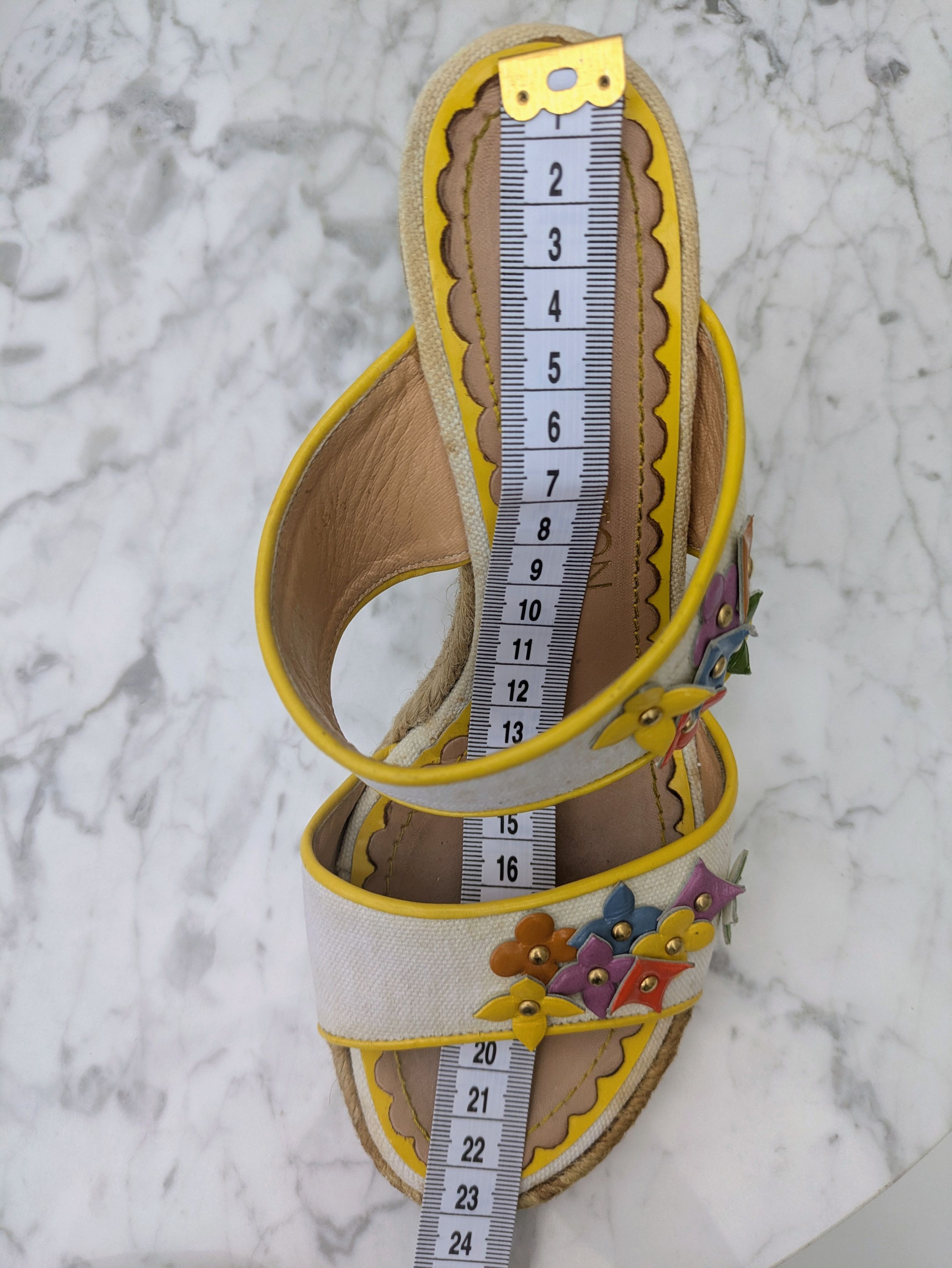 Louis Vuitton Louis Vuitton multicolour flower heeled espadrille sandals Size US 5.5 / IT 35.5 - 14 Thumbnail