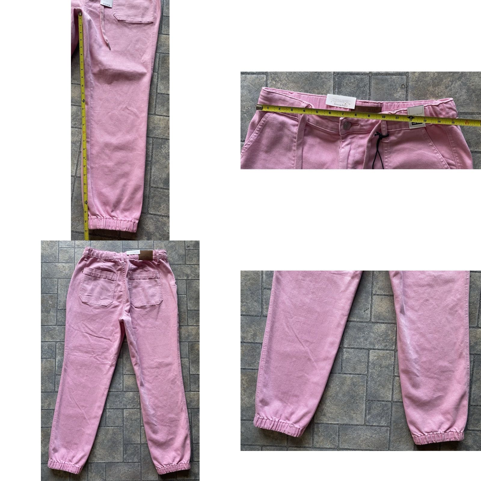 Vintage NWT NEW Judy Blue Jeans Women 11/30 Pink High Waist Garment Dyed Drawtie Pockets Stretch Jogger Size 32" / US 10 / IT 46 - 8 Thumbnail