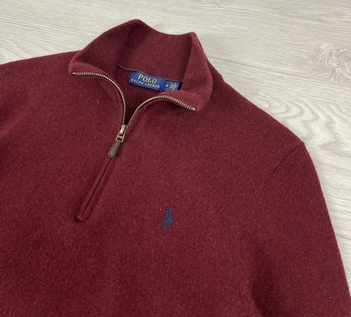Polo Ralph Lauren Polo Ralph Lauren Quarter Zip Wool Bordo Sweater Size US M / EU 48-50 / 2 - 6 Thumbnail