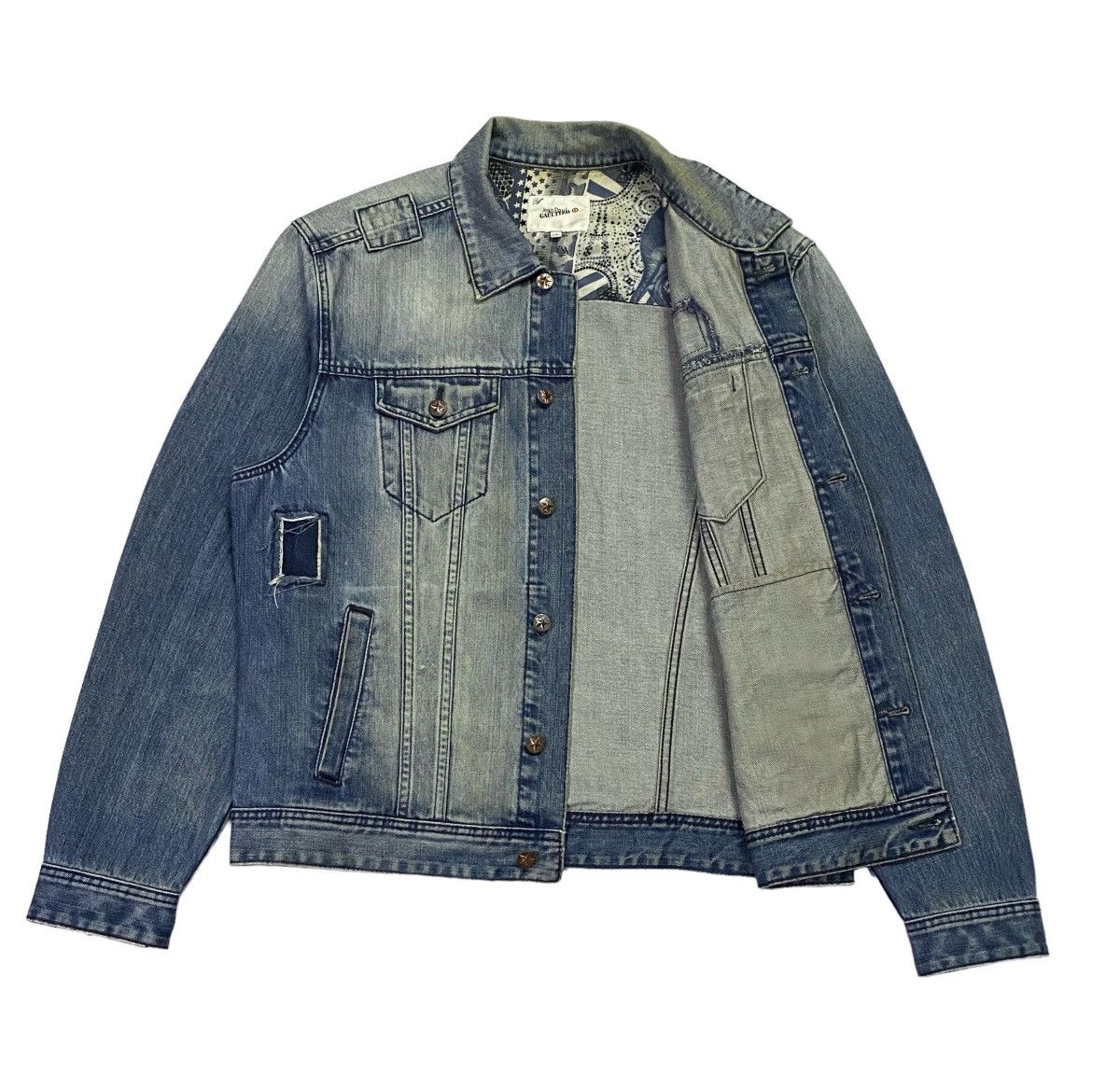 Jean Paul Gaultier Jean Paul Glaultier Distressed Denim Jacket Size US XL / EU 56 / 4 - 24 Thumbnail