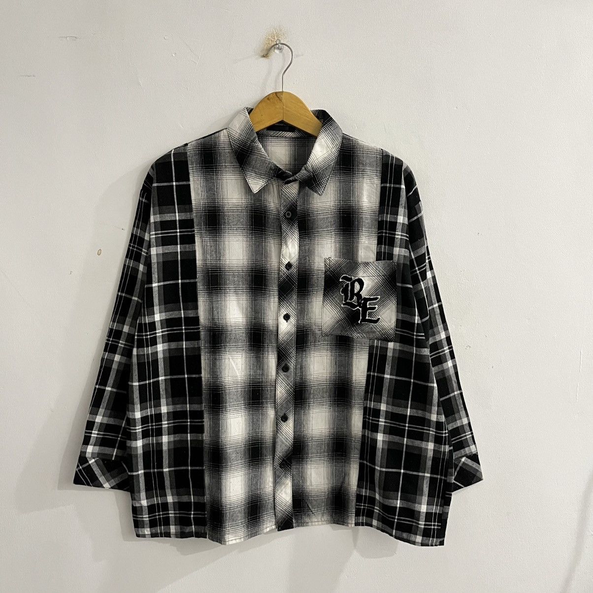 Japanese Brand Sureve Flannel 3 Tone Unique Button Up Size US M / EU 48-50 / 2 - 1 Thumbnail