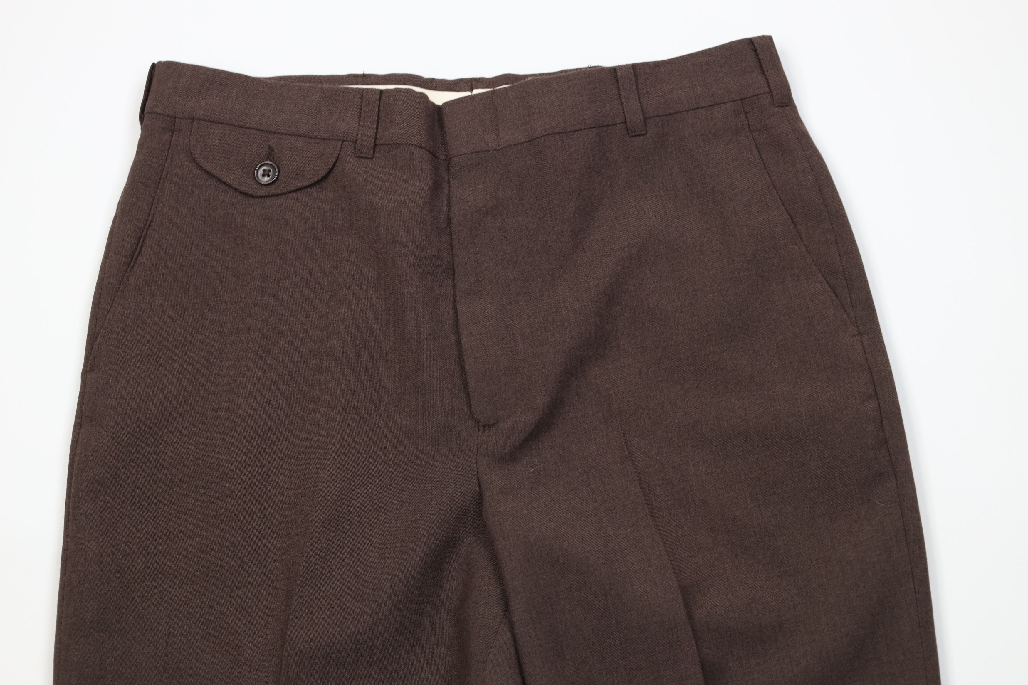Vintage Vintage 90s Streetwear Wool Blend Wide Leg Chino Pants Brown Size US 32 / EU 48 - 2 Thumbnail