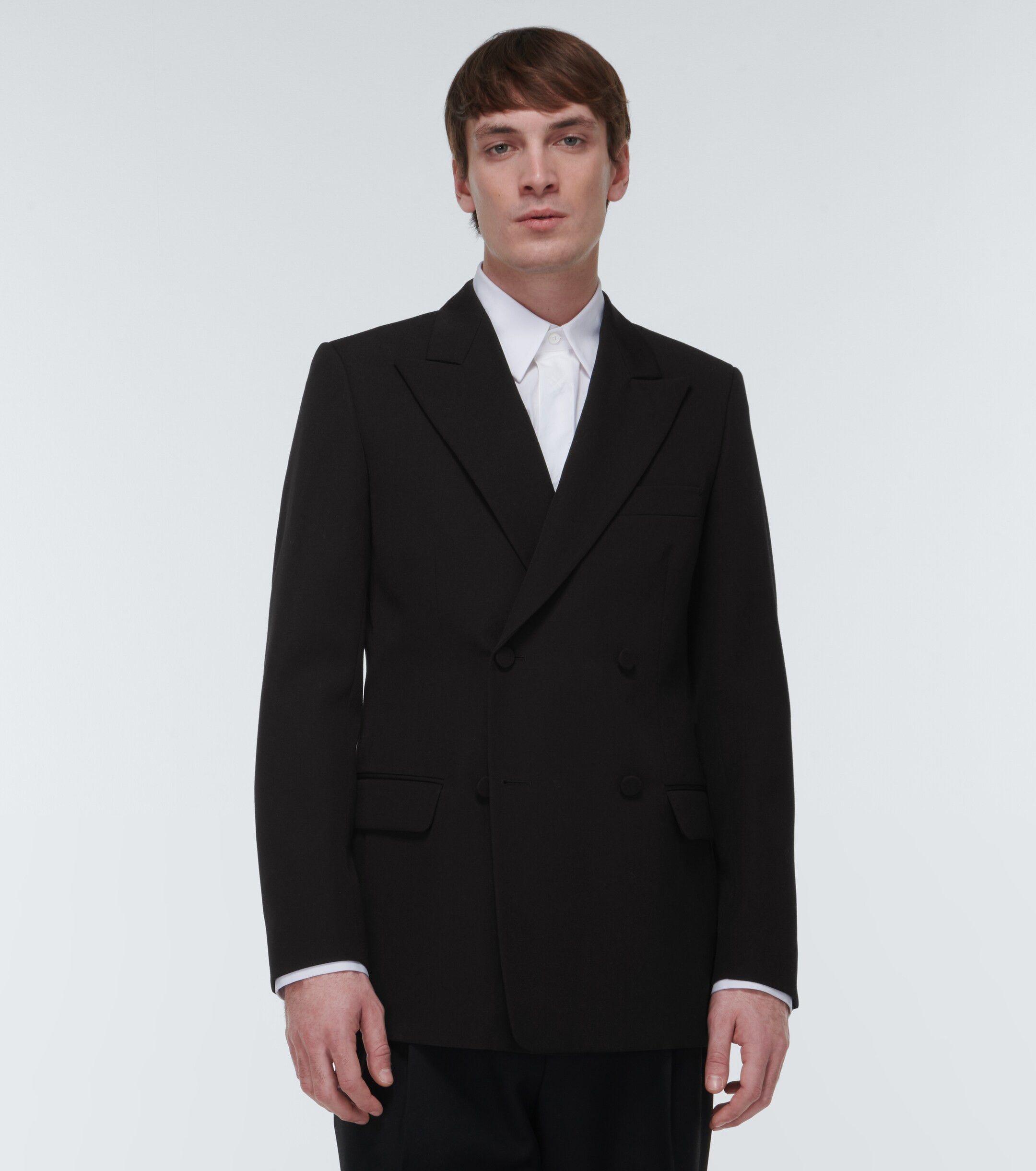 Lanvin o1y0225 Double-Breasted Blazer in Black Size US L / EU 52-54 / 3 - 2 Thumbnail