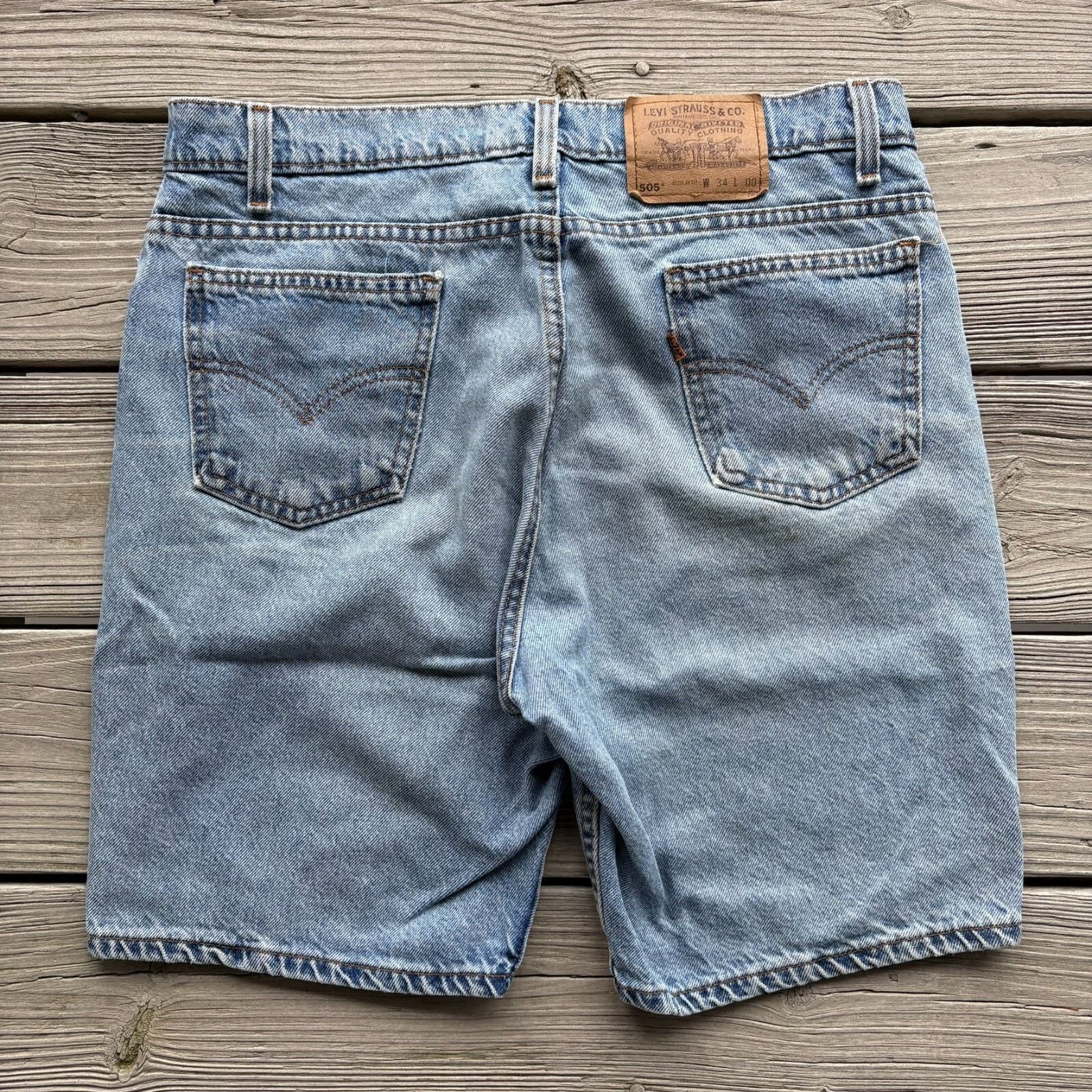 Levi's × Vintage Vintage Levi’s 505 Shorts Size 34 Blue Light Wash Orange Tab Size US 34 / EU 50 - 1 Thumbnail