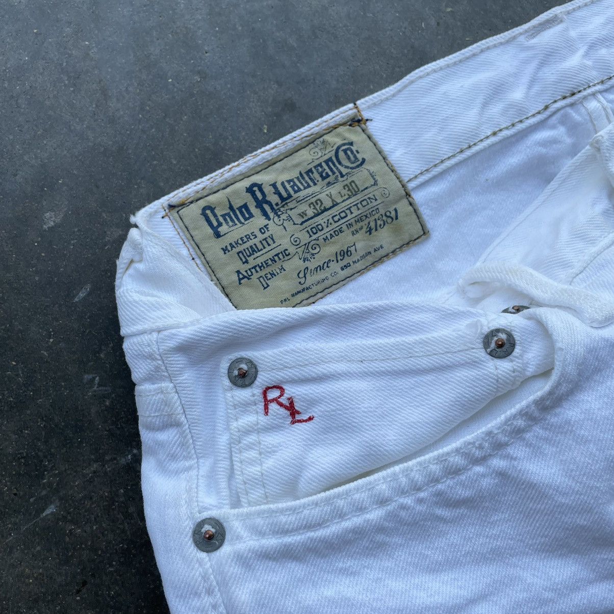 Polo Ralph Lauren × Vintage Polo Ralph Lauren White Denim Pants Size US 34 / EU 50 - 6 Thumbnail