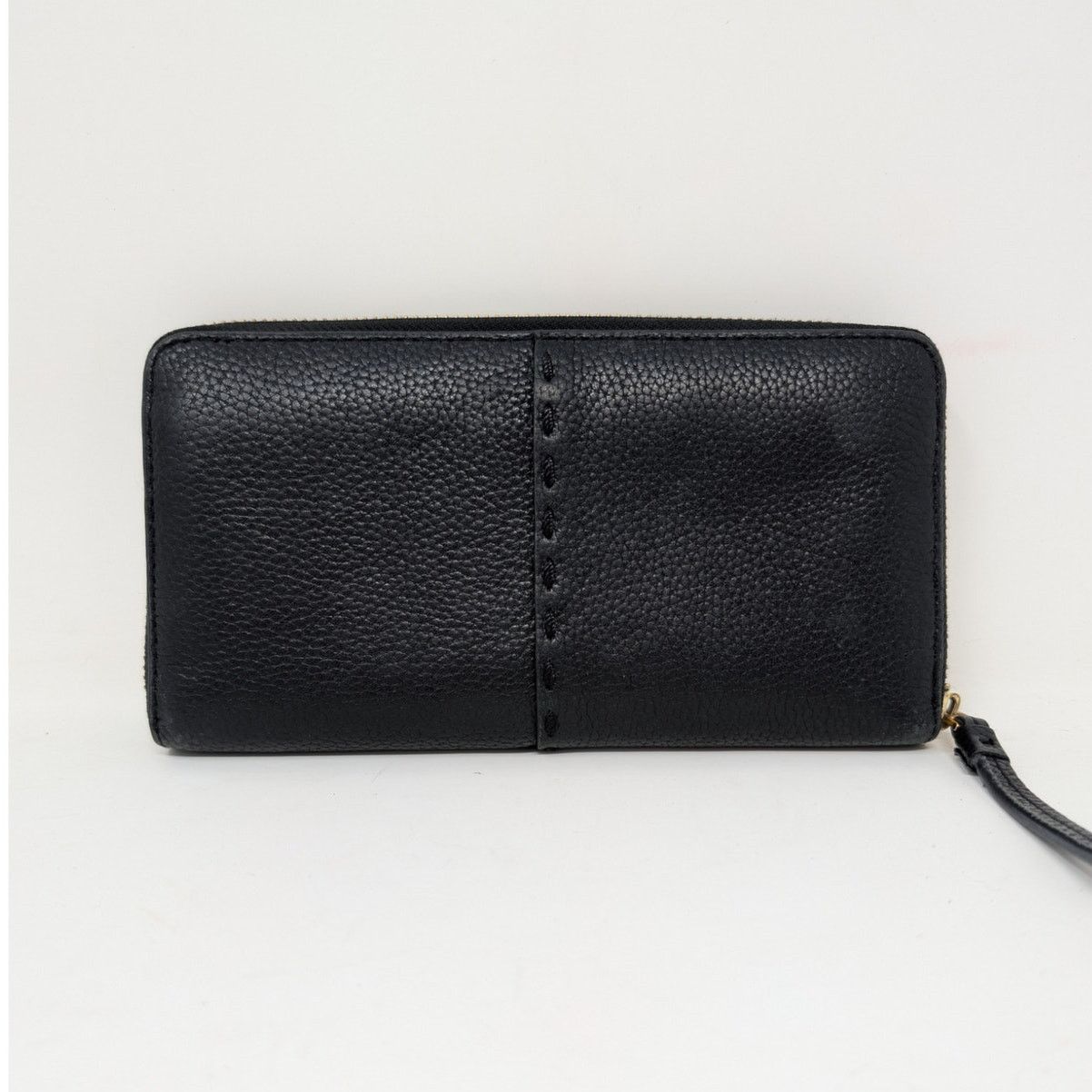 Tory Burch Tory Burch Black Leather Wallet Pebbled Logo Continental Size ONE SIZE - 14 Thumbnail