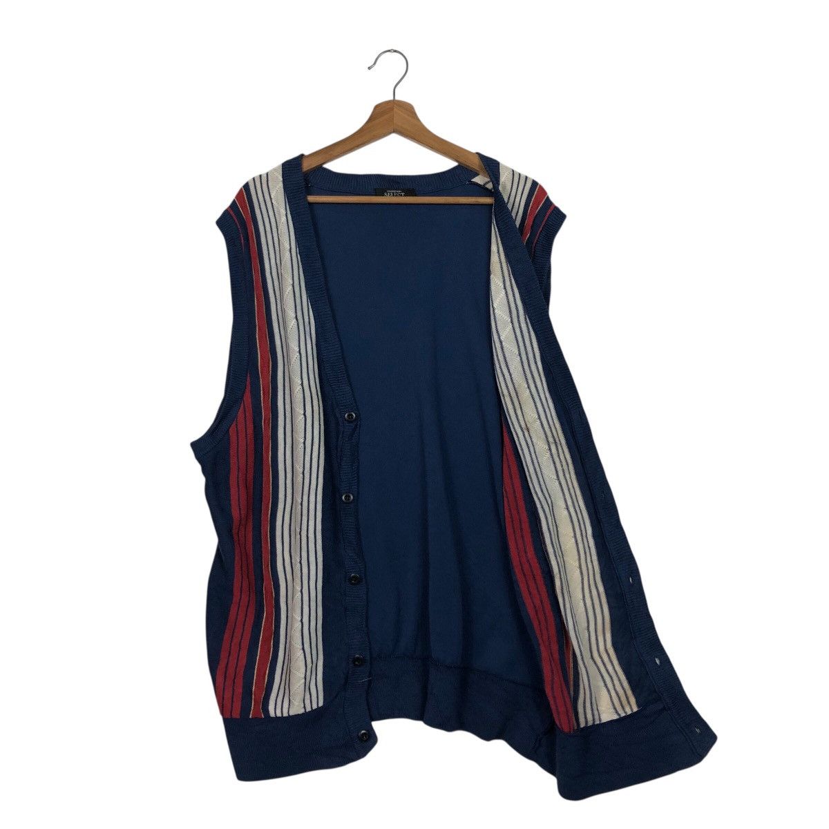 Japanese Brand Vintage Knit Sweater Tank Top Stripe Lindbergh Issey Miyake Size US L / EU 52-54 / 3 - 13 Thumbnail