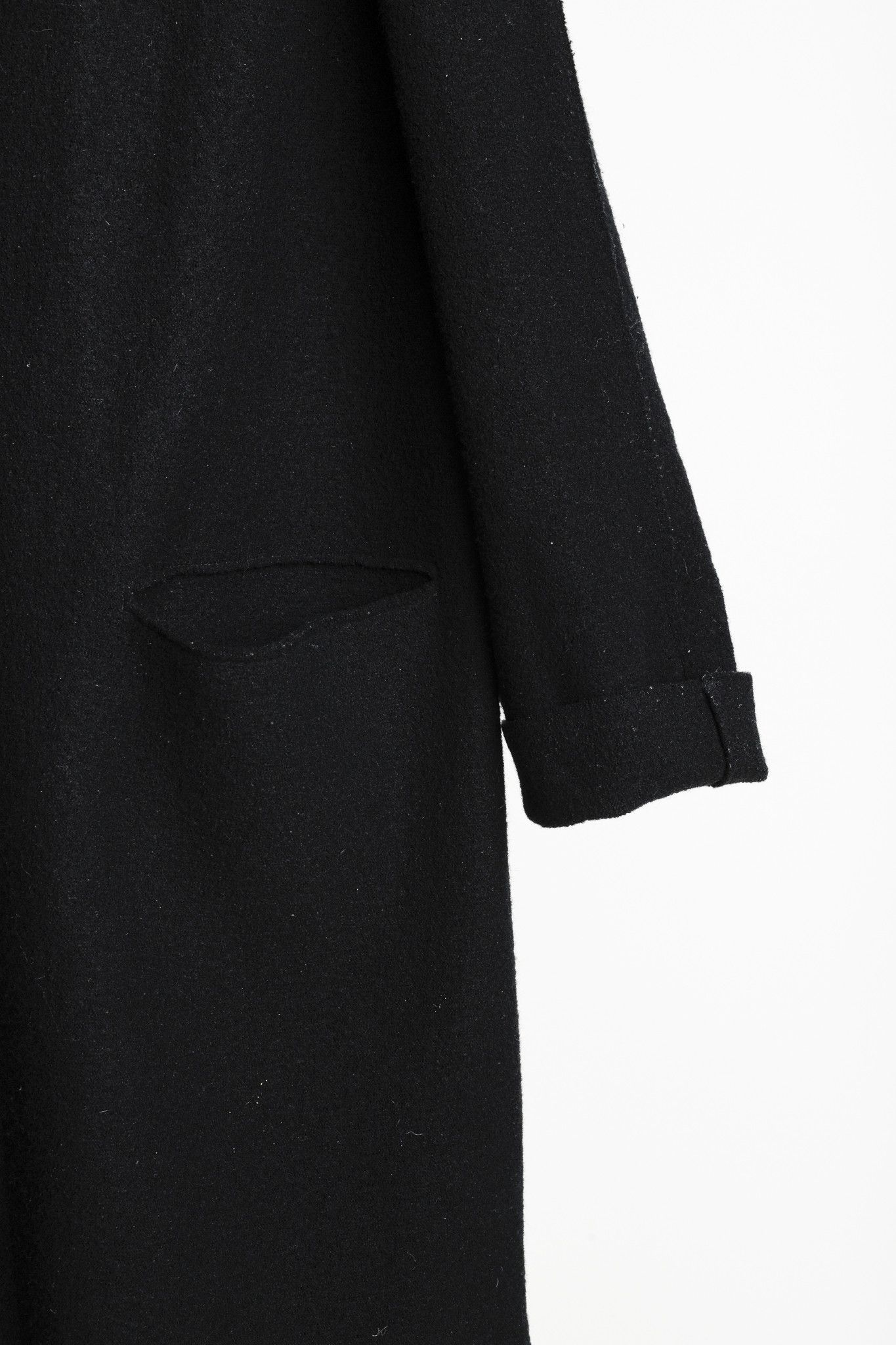 Other Oska Black Boiled-Wool Knit-Hem Hooded Coat Size M / US 6-8 / IT 42-44 - 6 Thumbnail