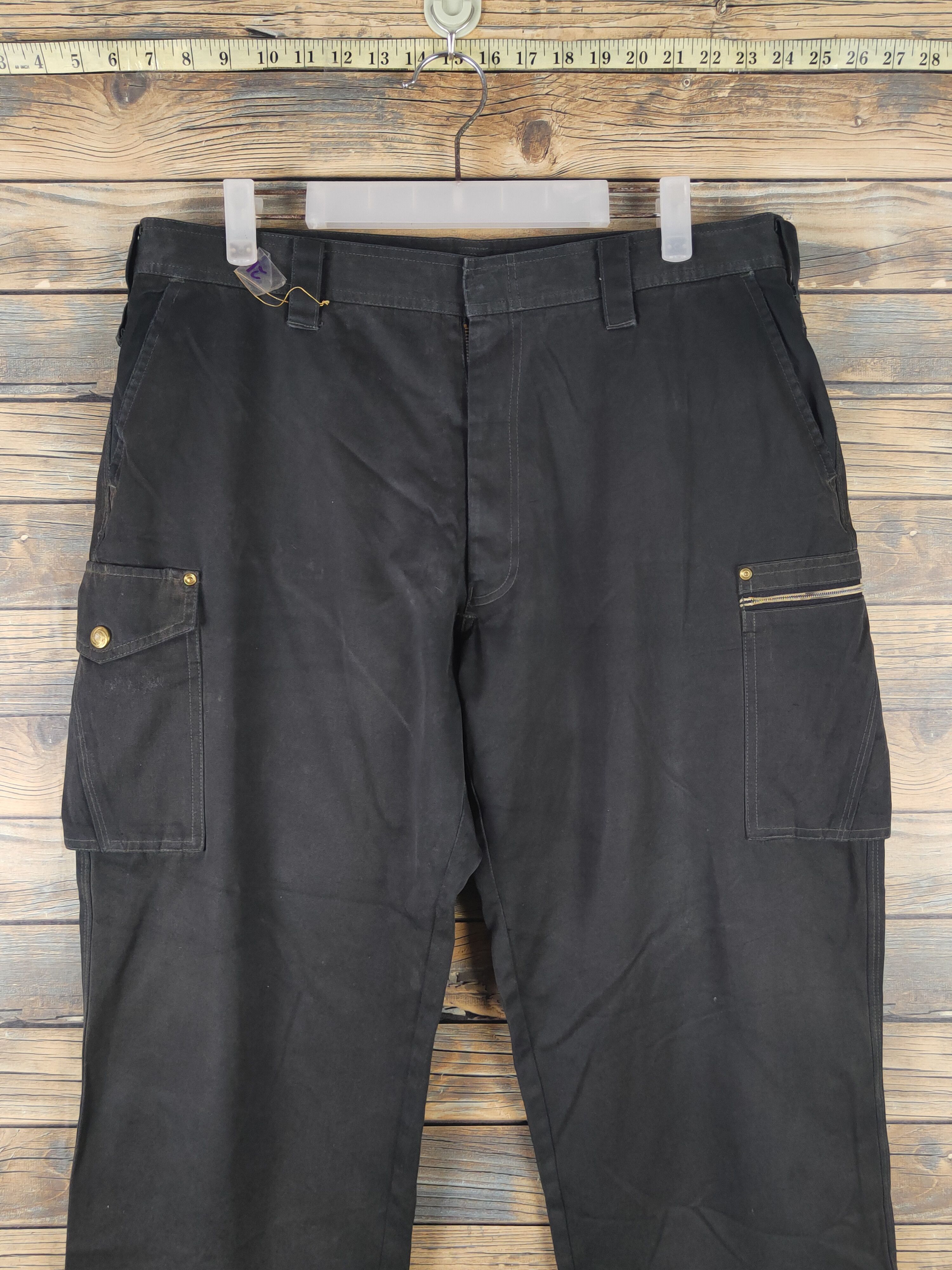 Japanese Brand DL Jawin Black Faded Multipocket Cargo Pants #2167 Size US 36 / EU 52 - 2 Thumbnail