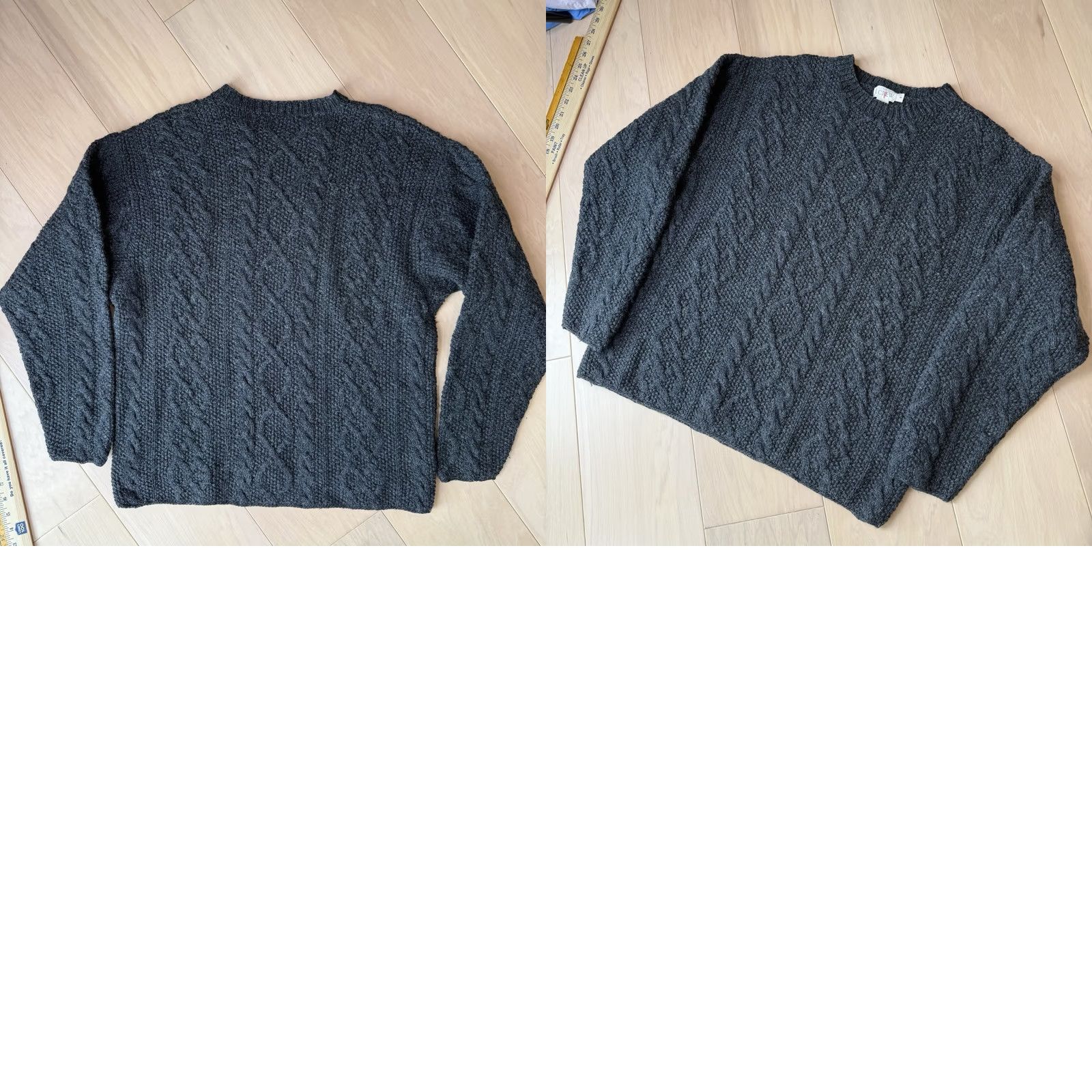 J.Crew VINTAGE J.CREW Cable Knit Sweater S Gray Wool Pullover Crew Neck Men’s Knit Pattern Solid Fall Winter 90s USA Art Hip Hop Hippie Nature Outdoor Logo Size US S / EU 44-46 / 1 - 8 Thumbnail