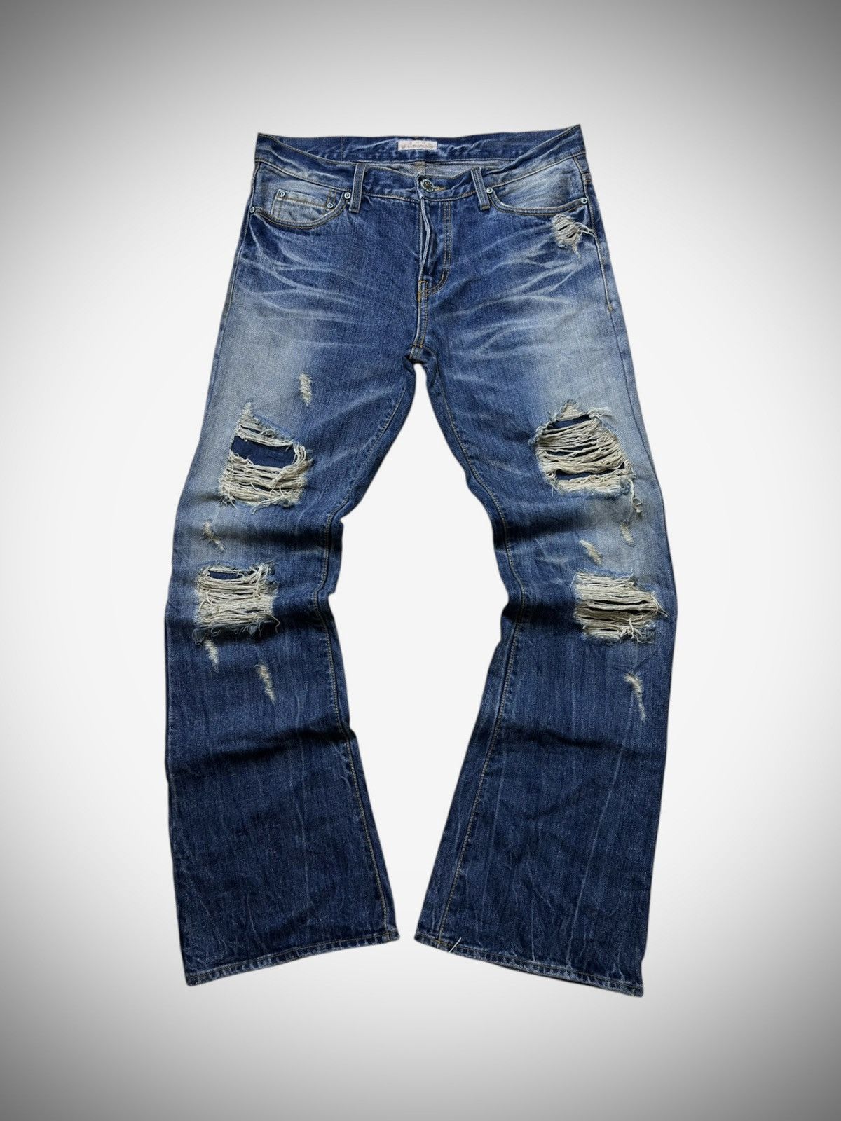 GOA 2000’s G.O.A - Distressed Flared Jeans Size US 31 - 1 Thumbnail