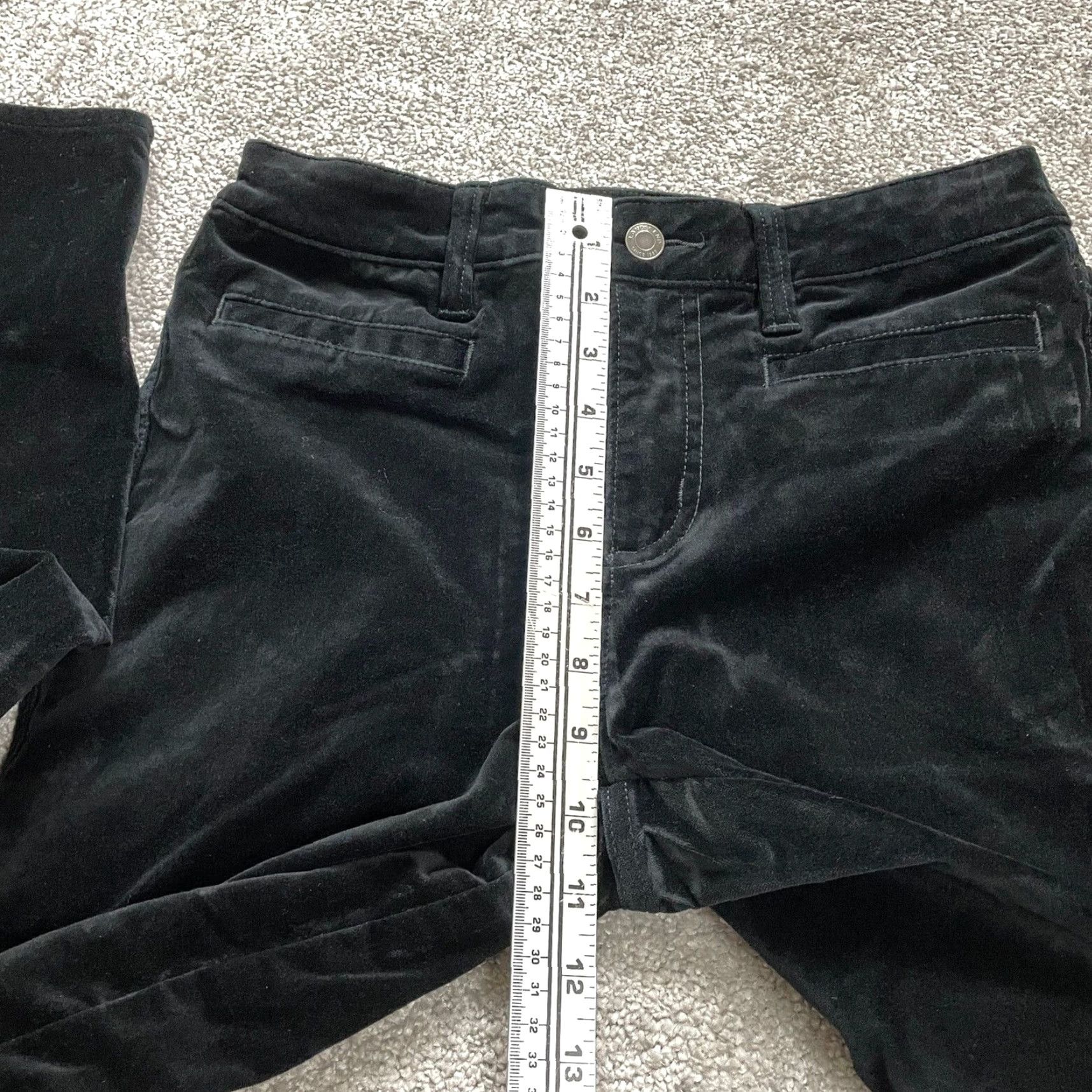 Lands' End Lands' End Women's Velvet Jeans Size 4 Black Mid Rise Slim Fit 29x31 Size 27" / US 4 / IT 40 - 4 Thumbnail