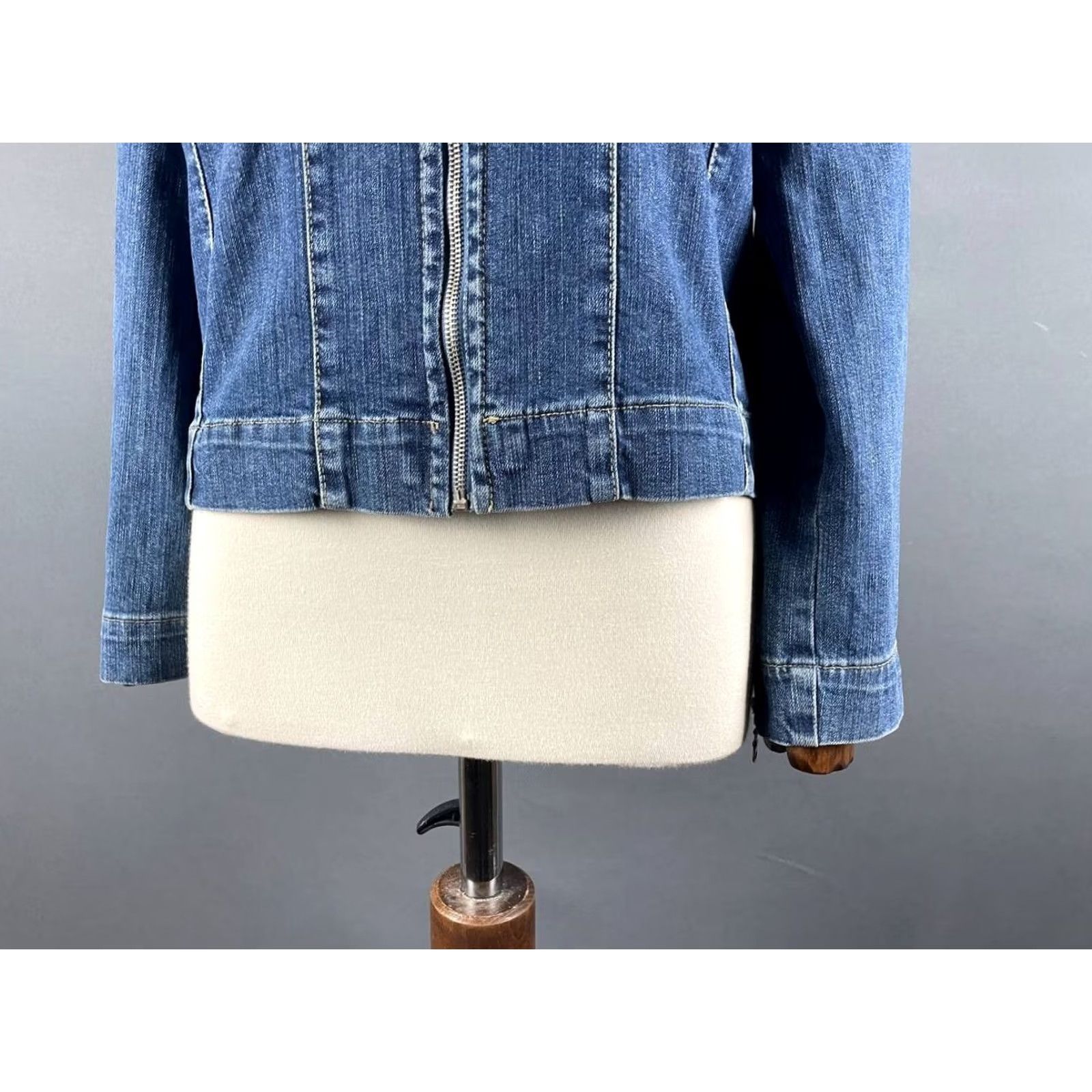 Miss Sixty Miss Sixty Women Denim Jacket XL Blue Long Sleeve Zip Front Casual Coat - Regular Fit, 2XL, Blue, Denim Jacket, Women, Jacket Size XXL / US 16-18 / IT 52-54 - 5 Thumbnail