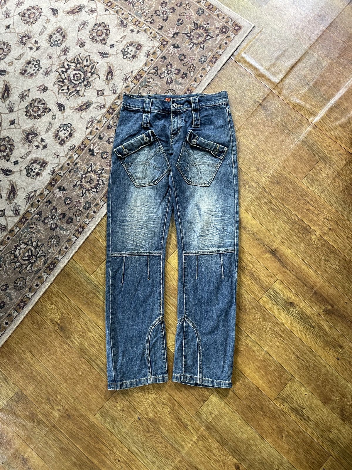 Grunt Style Crazy Pants Changqingwu Denim Embroidery Size US 33 - 1 Thumbnail
