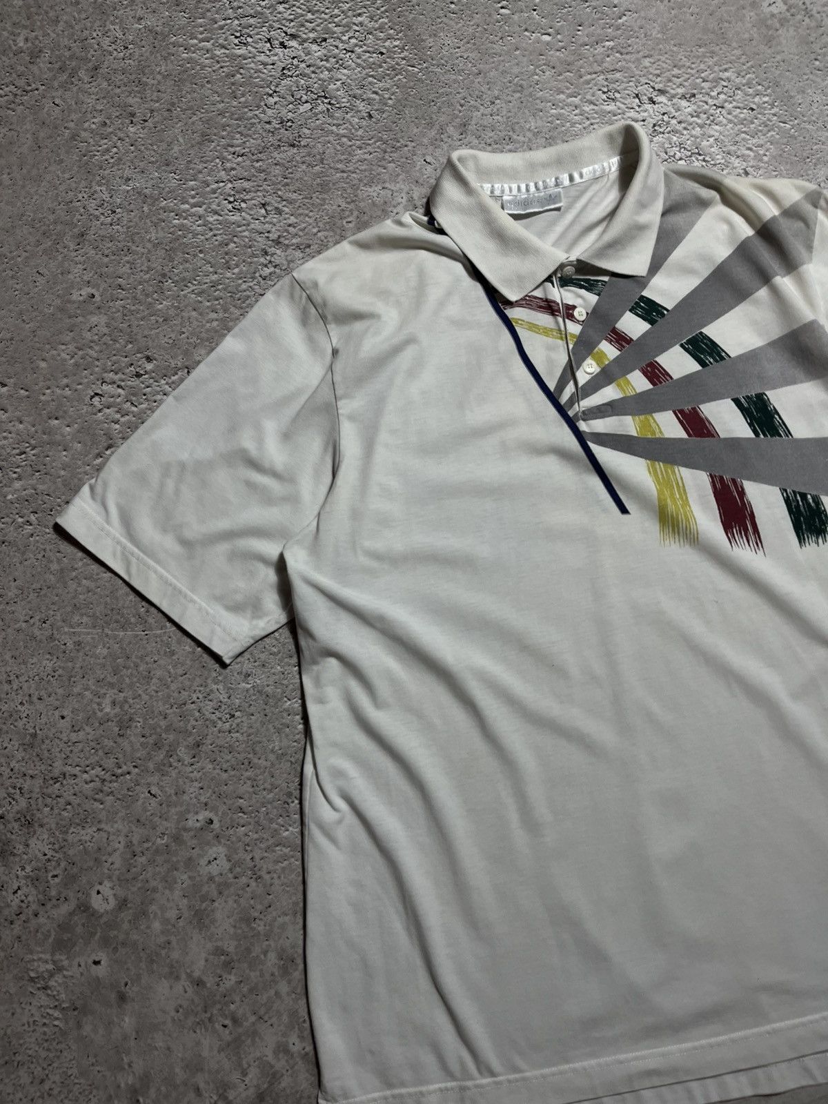 Adidas × Vintage Vintage Adidas Polo Shirt 90s Retro Graphic Short Sleeve Size US L / EU 52-54 / 3 - 3 Thumbnail