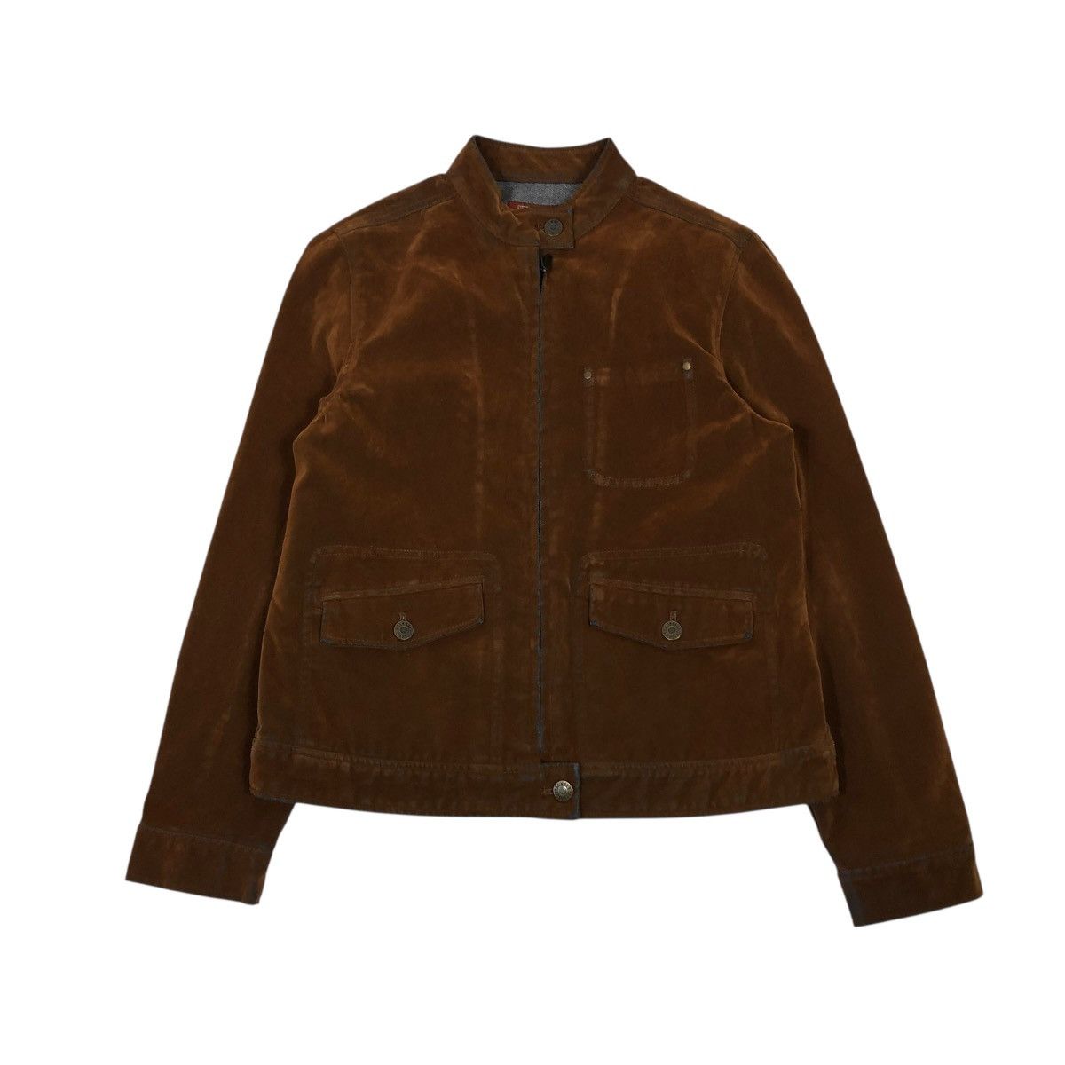 Japanese Brand 🔥RICH BROWN CROPPED CHORE BIKER JACKET SKY BOMBER Size US L / EU 52-54 / 3 - 1 Thumbnail