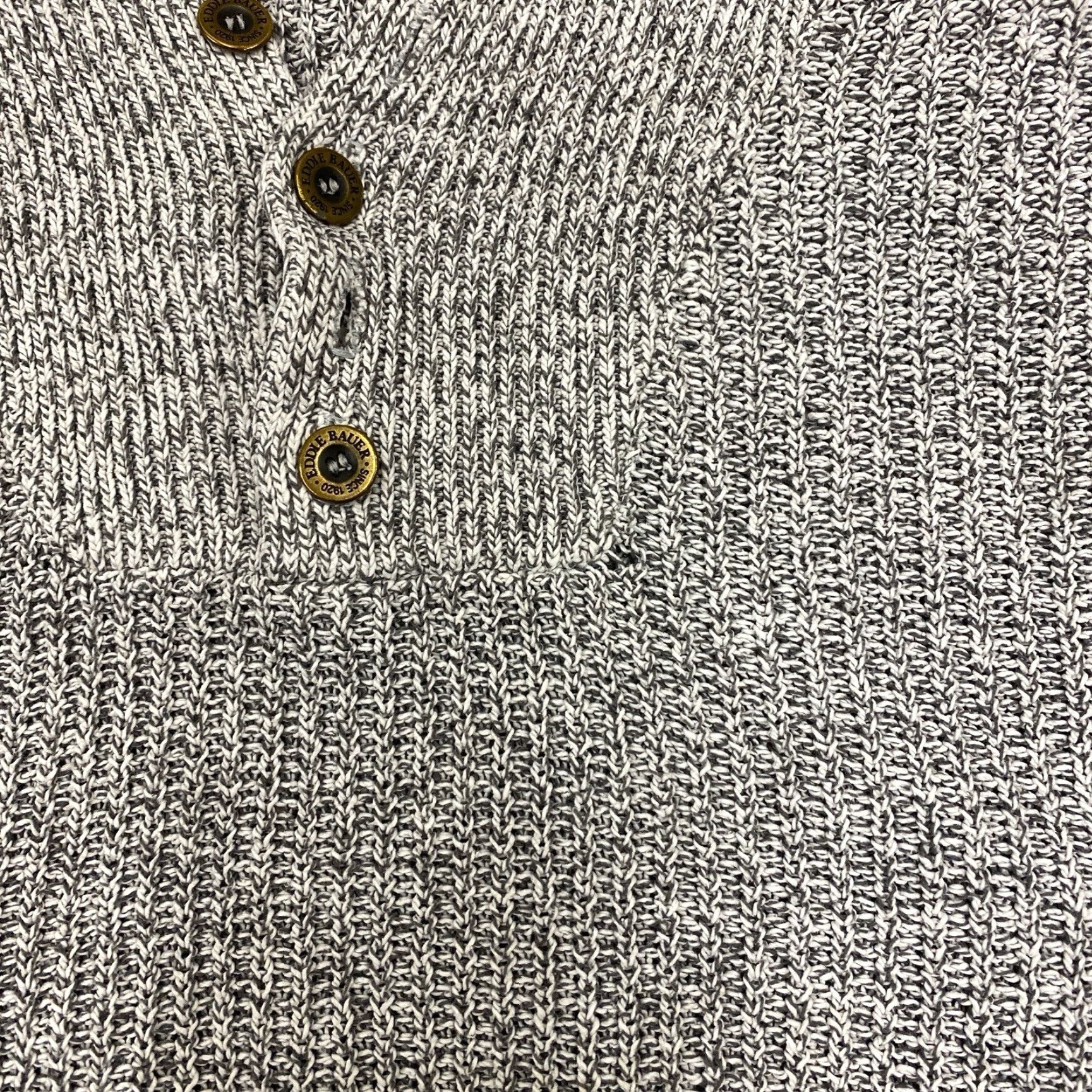 Eddie Bauer VINTAGE Eddie Bauer Knit Sweater Quarter Button Up Mens XL Gray Pullover Knit, Button, Cotton, Regular, Men Size US XL / EU 56 / 4 - 2 Thumbnail