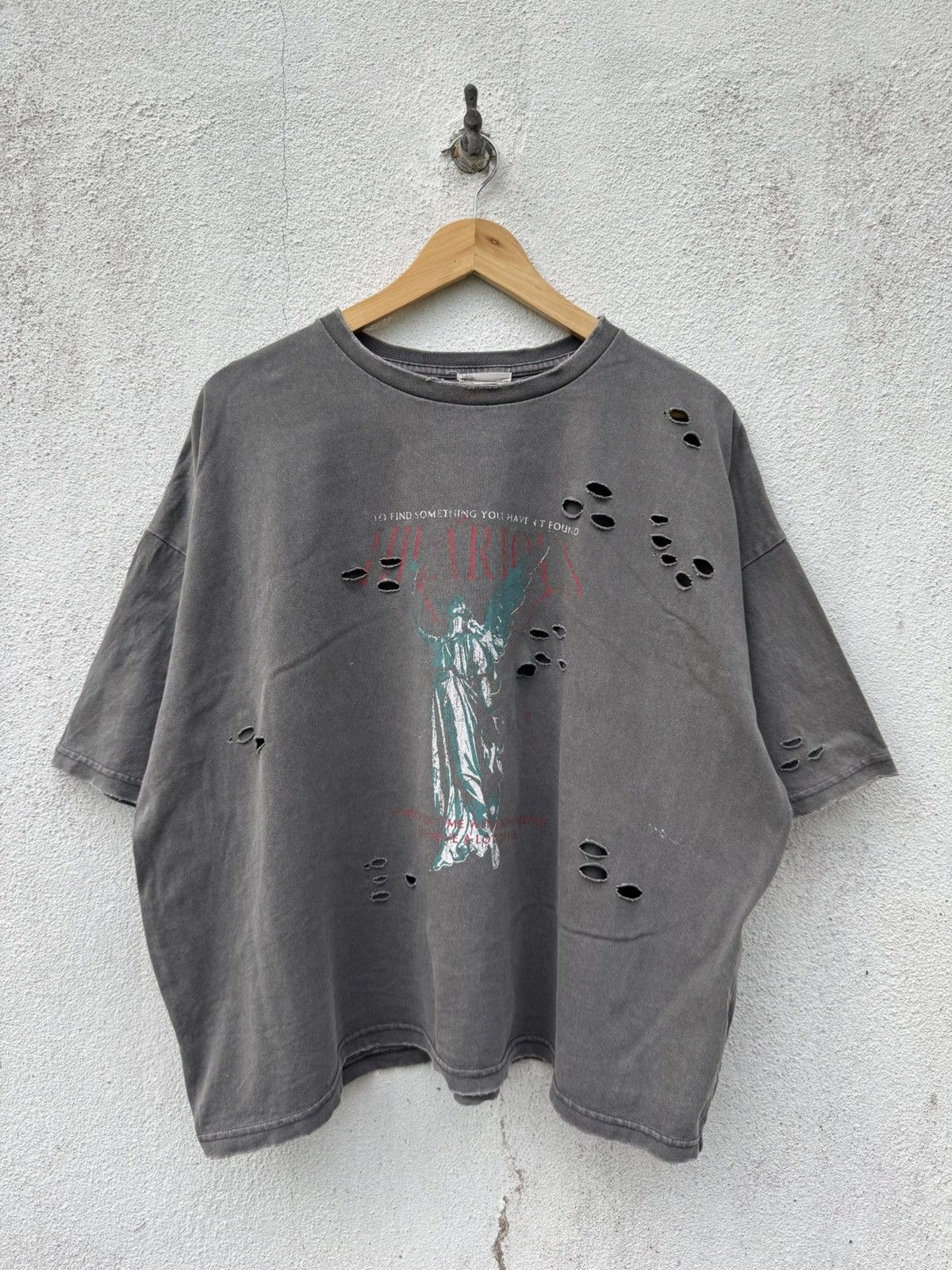 If Six Was Nine Distressed 2000s Mary on Cross Punk Japanese Brand Size US XXL / EU 58 / 5 - 1 Thumbnail