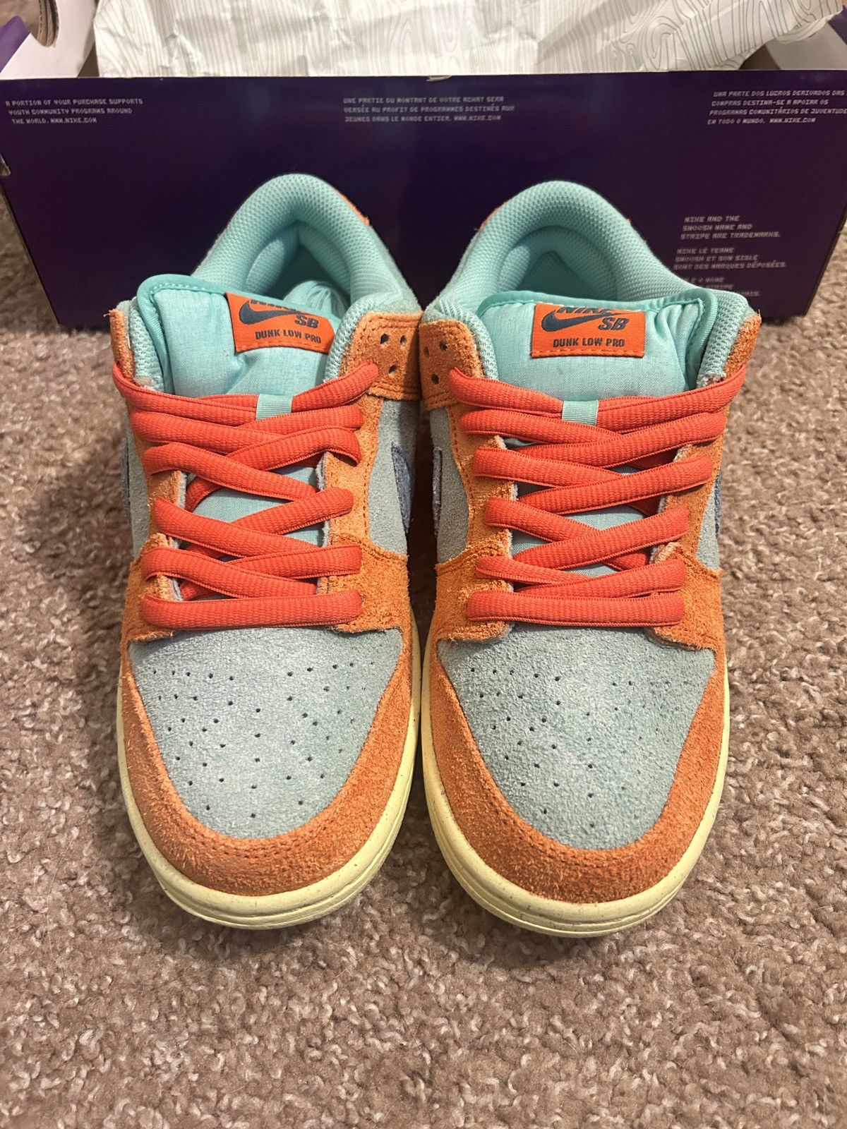 Nike Nike SB Dunk Low Orange Emerald Rise Size US 7 / EU 40 - 3 Thumbnail