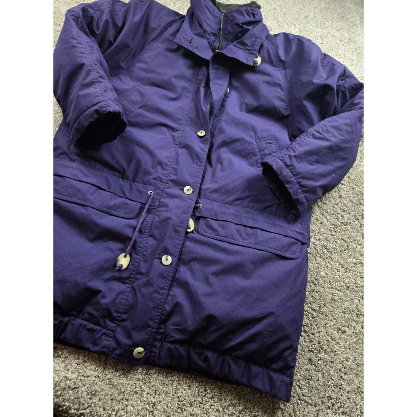 London Fog VINTAGE London Fog Down Jacket Womens Medium Purple Full Zip Parka Pockets Size M / US 6-8 / IT 42-44 - 3 Thumbnail
