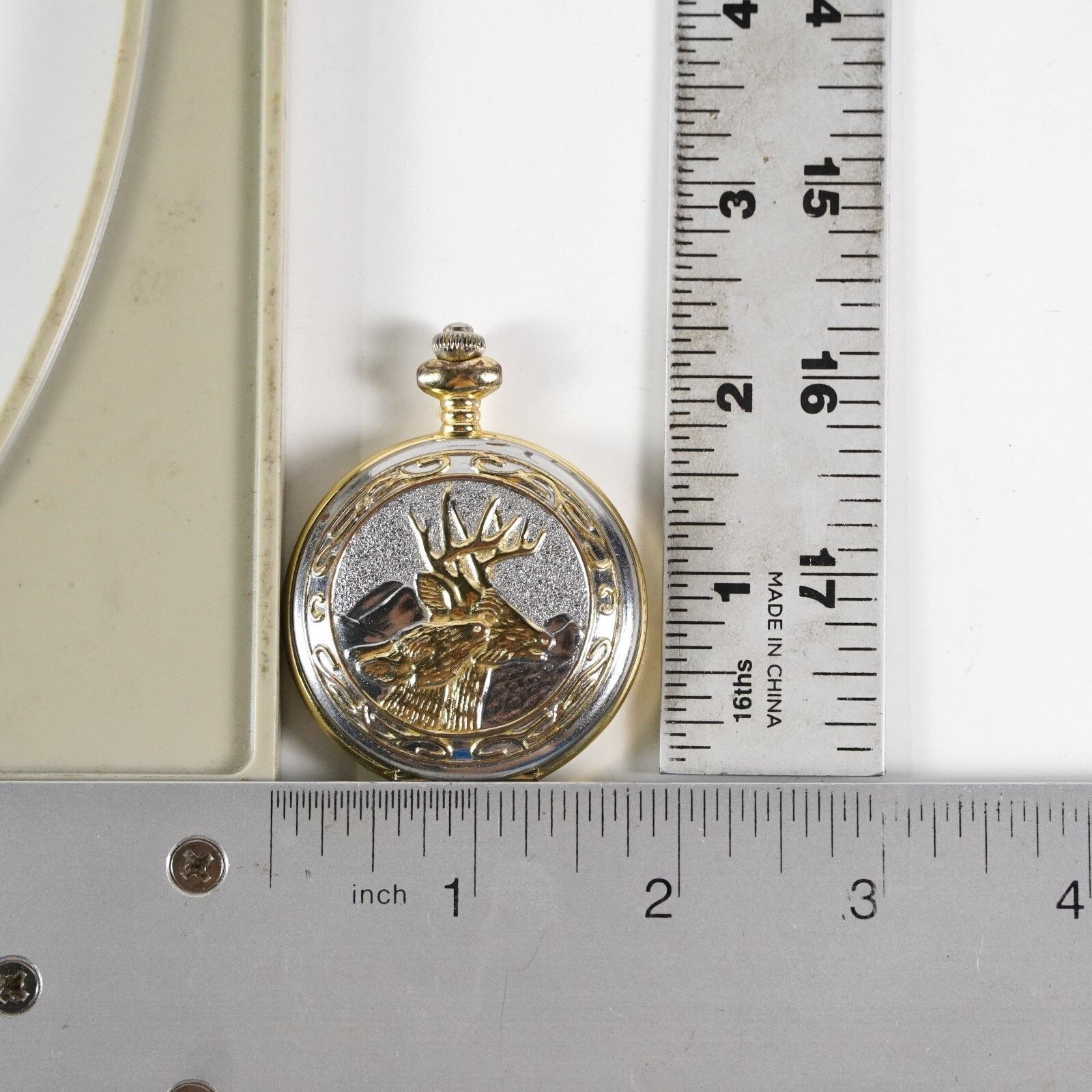 Allude Deer Pocket Quartz Watch Gold Silver Animal Elk Stag Case Size ONE SIZE - 10 Thumbnail
