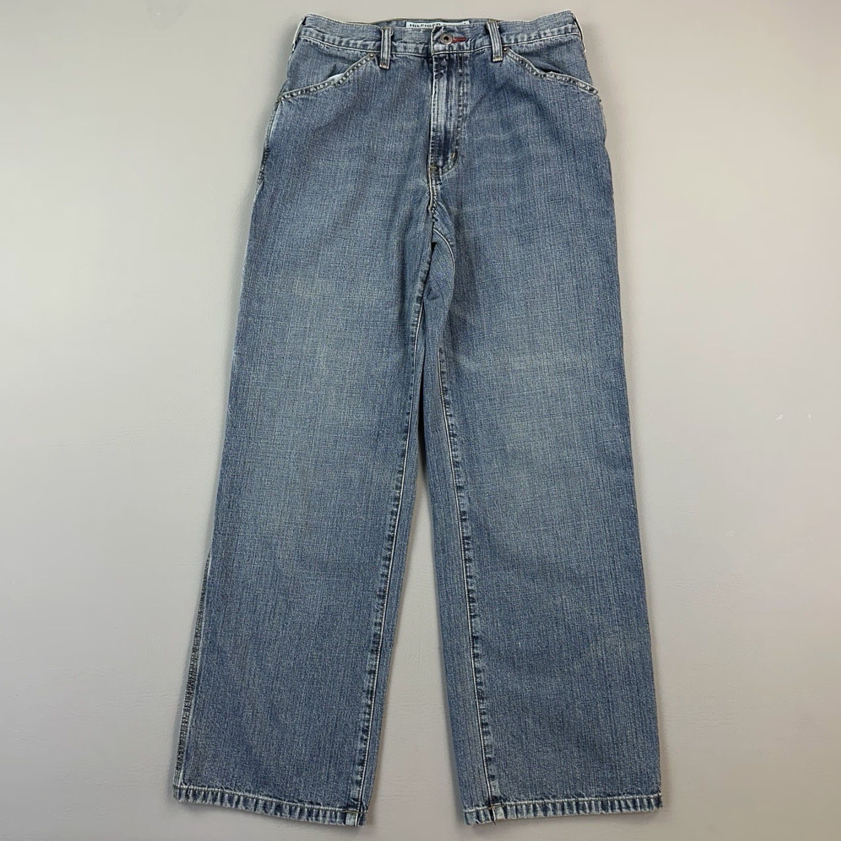 Tommy Hilfiger VINTAGE Tommy Hilfiger Jeans Mens 29x30 Dark Wash Relaxed Carpenter Skate Y2K Size US 29 - 2 Thumbnail