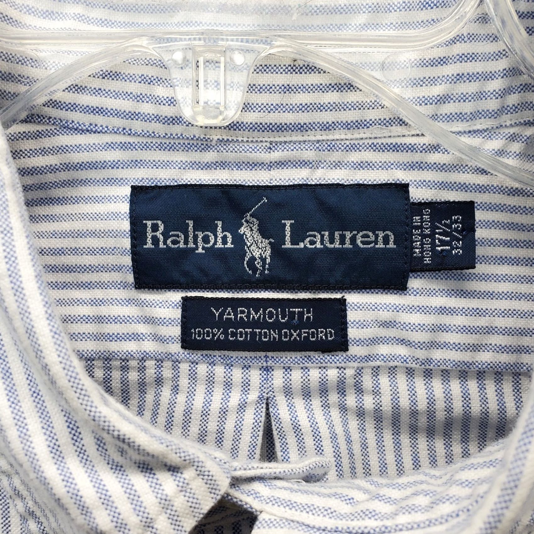 Ralph Lauren Ralph Lauren Mens Dress Shirt 17.5 Multi Striped Flesh Pony Oxford EUC Size 48R - 5 Thumbnail