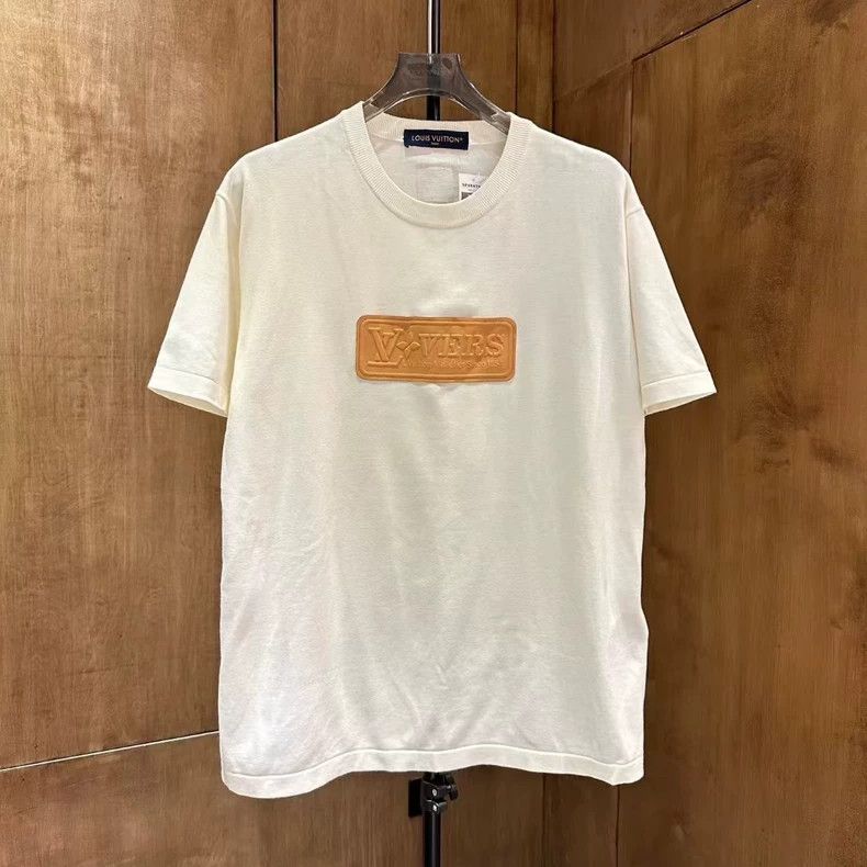 Louis Vuitton Louis Vuitton 25 New Leather Letter Knit White Short Sleev Size US L / EU 52-54 / 3 - 1 Thumbnail