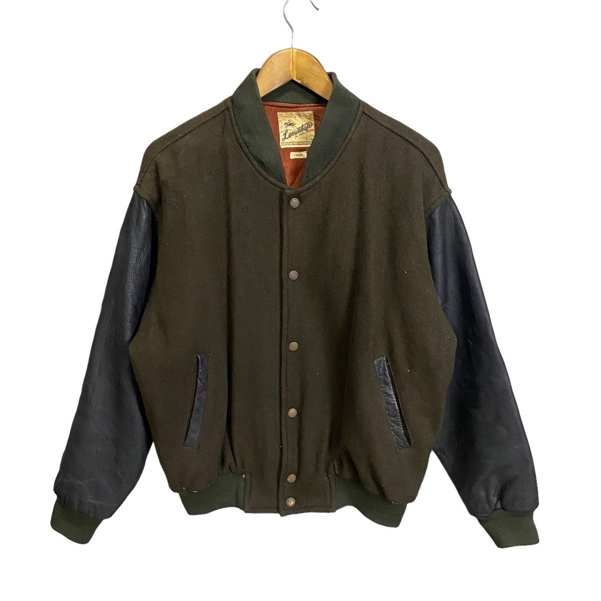 Vintage Vintage 80s loosutap varsity sleeve leather jacket Size US L / EU 52-54 / 3 - 2 Thumbnail
