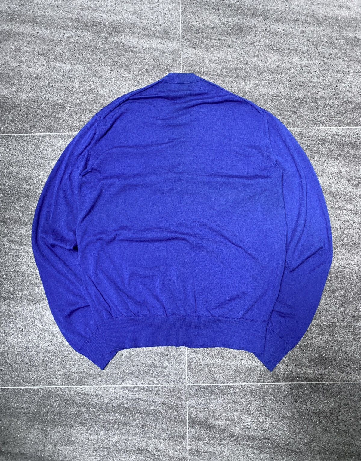Comme des Garcons Homme Contrast Blue Wool Cardigan Size US M / EU 48-50 / 2 - 6 Thumbnail