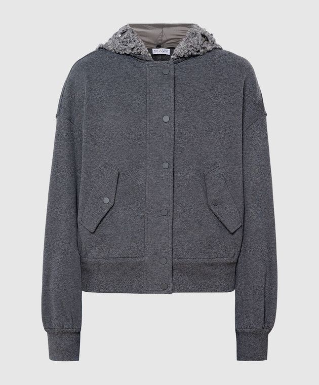 Brunello Cucinelli o1la1rc1a0325 Cardigan Sweatshirt in Grey Size S / US 4 / IT 40 - 1 Thumbnail