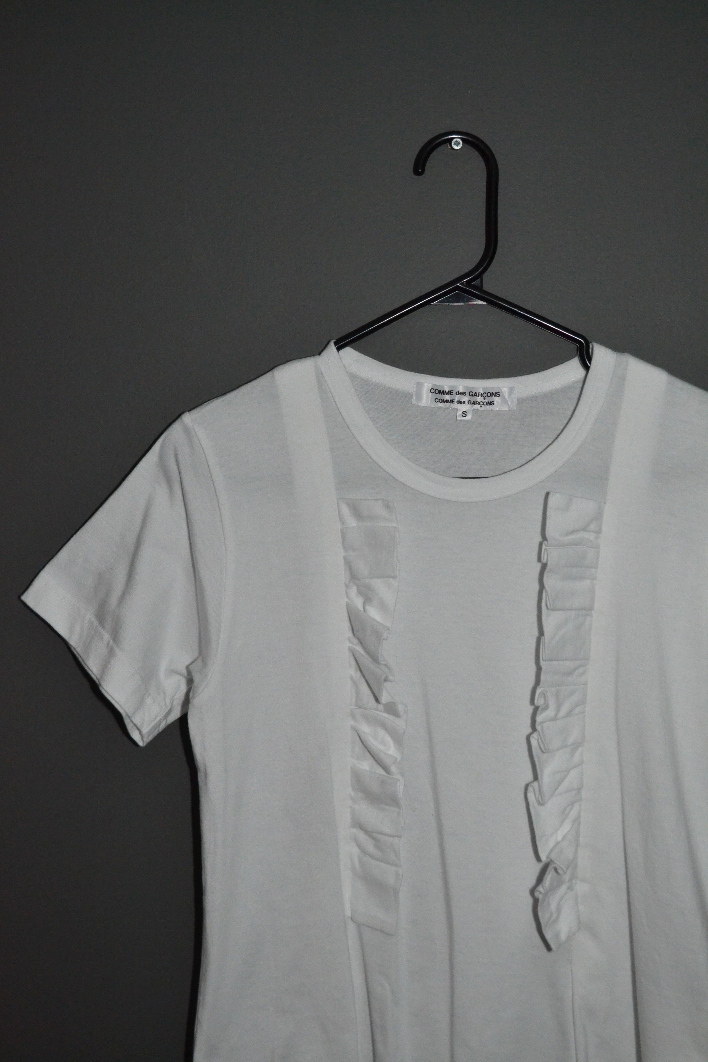 Comme des Garcons Comme Des Garcons White Ruffle Trim T-shirt S Size S / US 4 / IT 40 - 2 Thumbnail