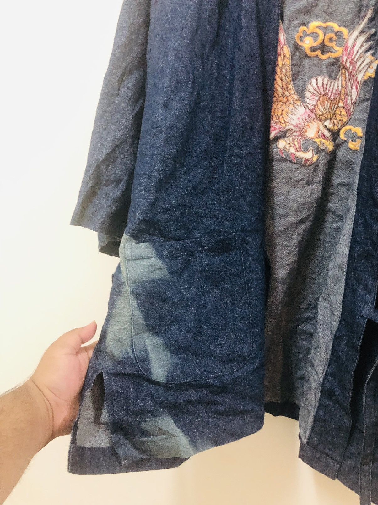 Japanese Brand × Vintage Denim mini kimono eagle Size US L / EU 52-54 / 3 - 4 Thumbnail